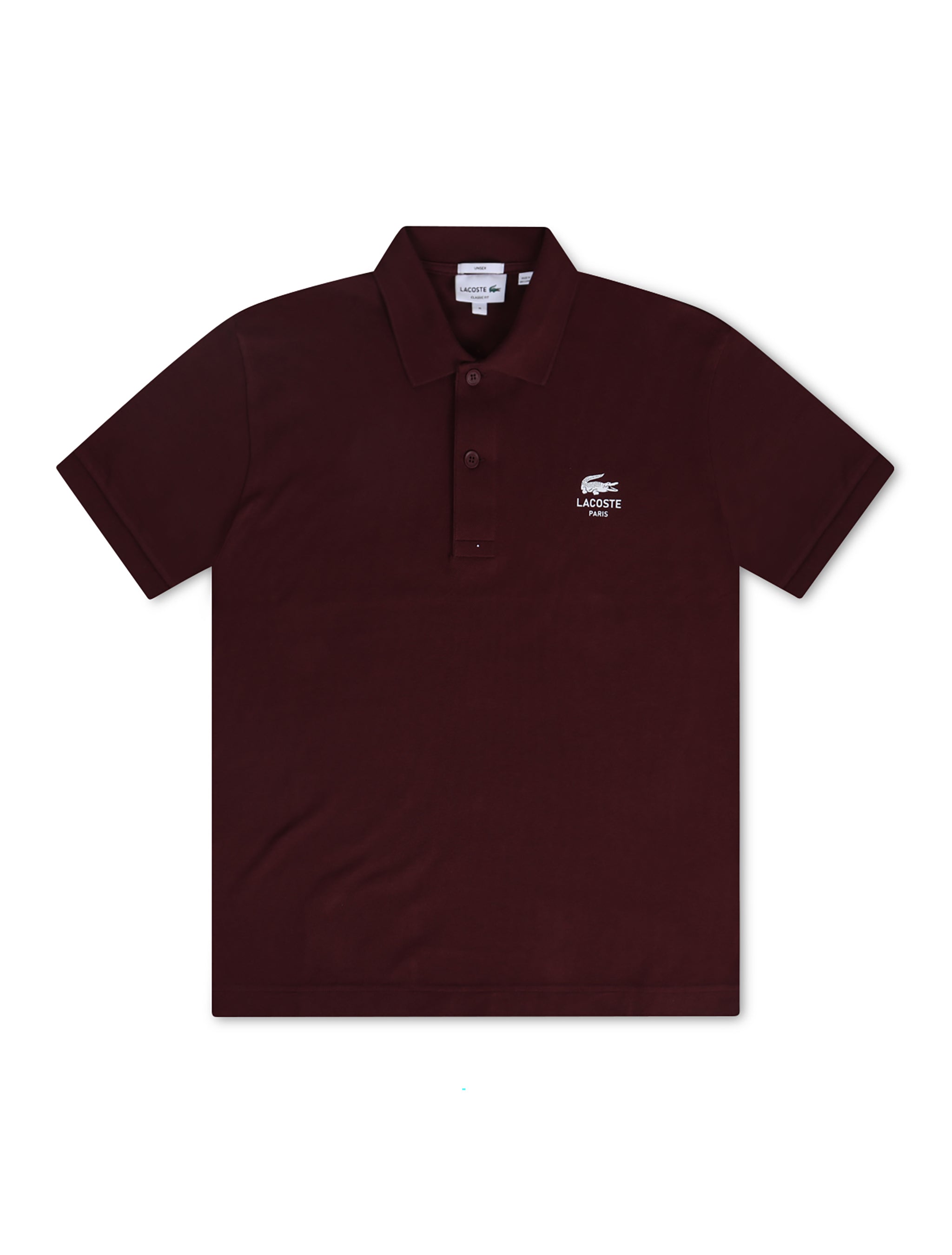 Lacoste Signature Print Polo Shirt - Bordeaux by Denim Exchange