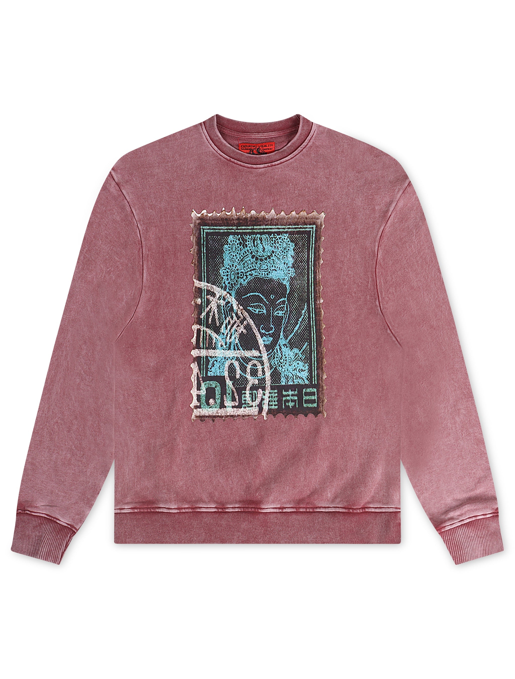 Vicious Denim Graphic Crewneck - Acid Burgundy by Denim Exchange