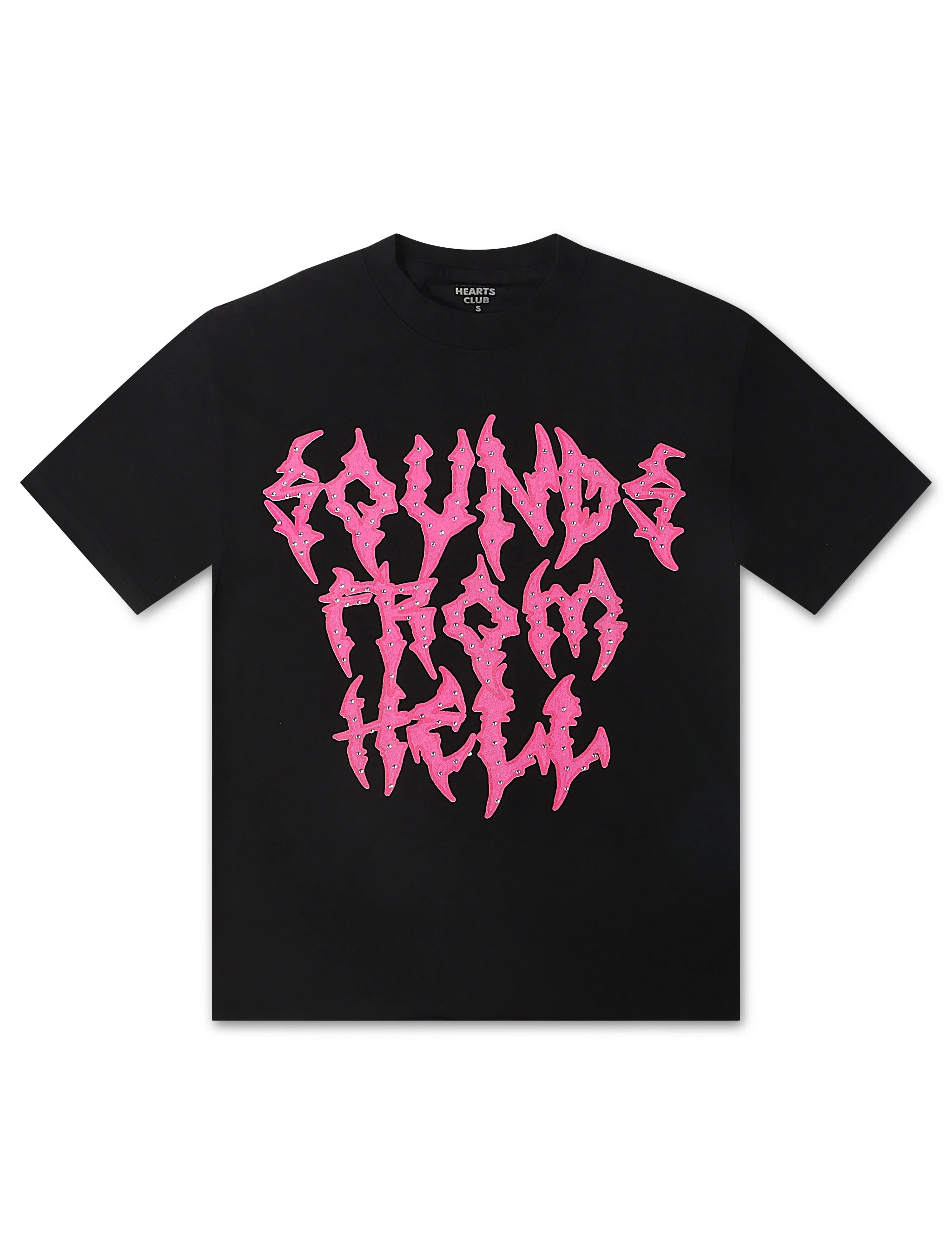 Lonely Hearts Club Sounds From Hell Premium Rhinestone T-Shirt - Black by Denim Exchange