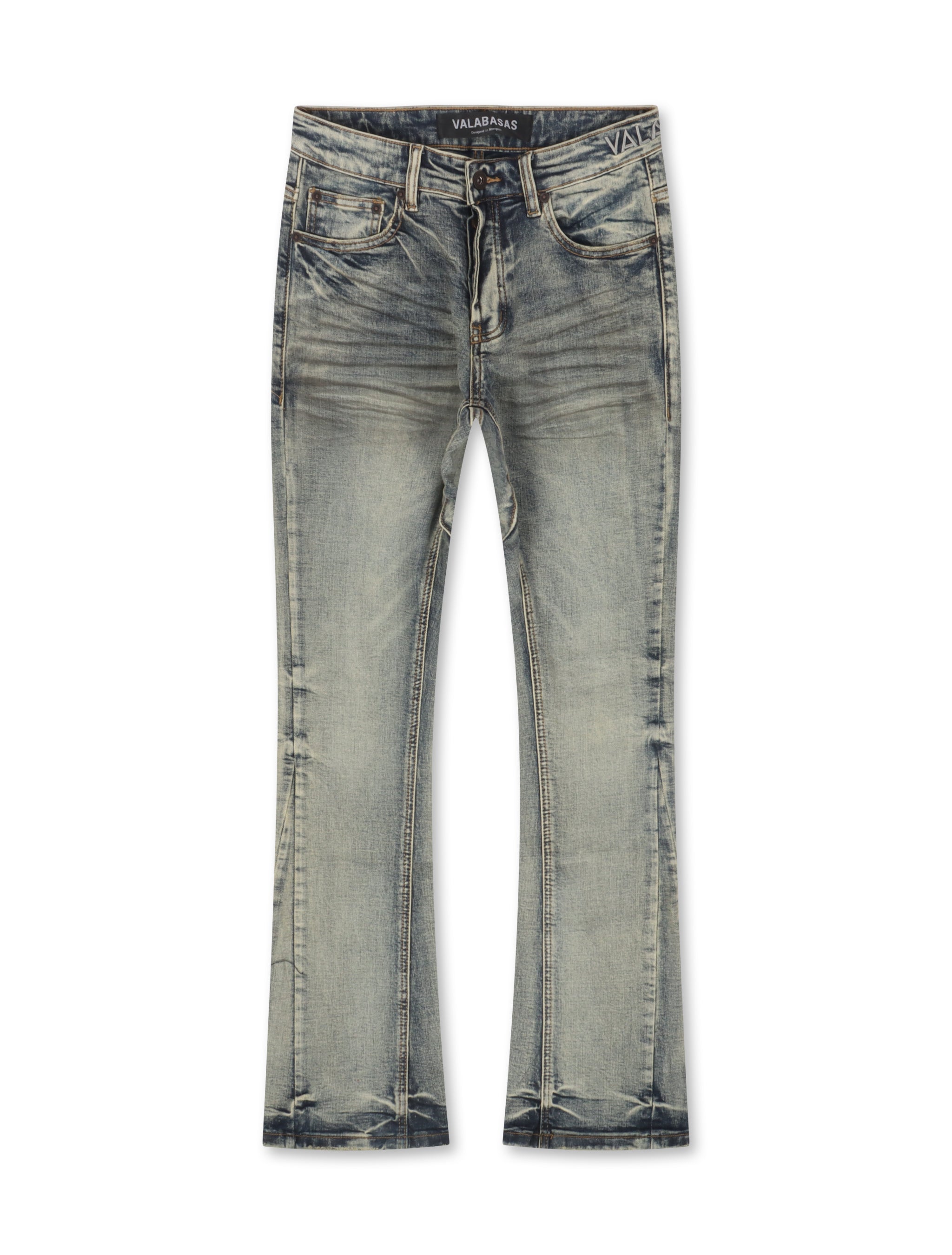 Valabasas Fax Stacked Jeans - Light Blue Washed by Denim Exchange