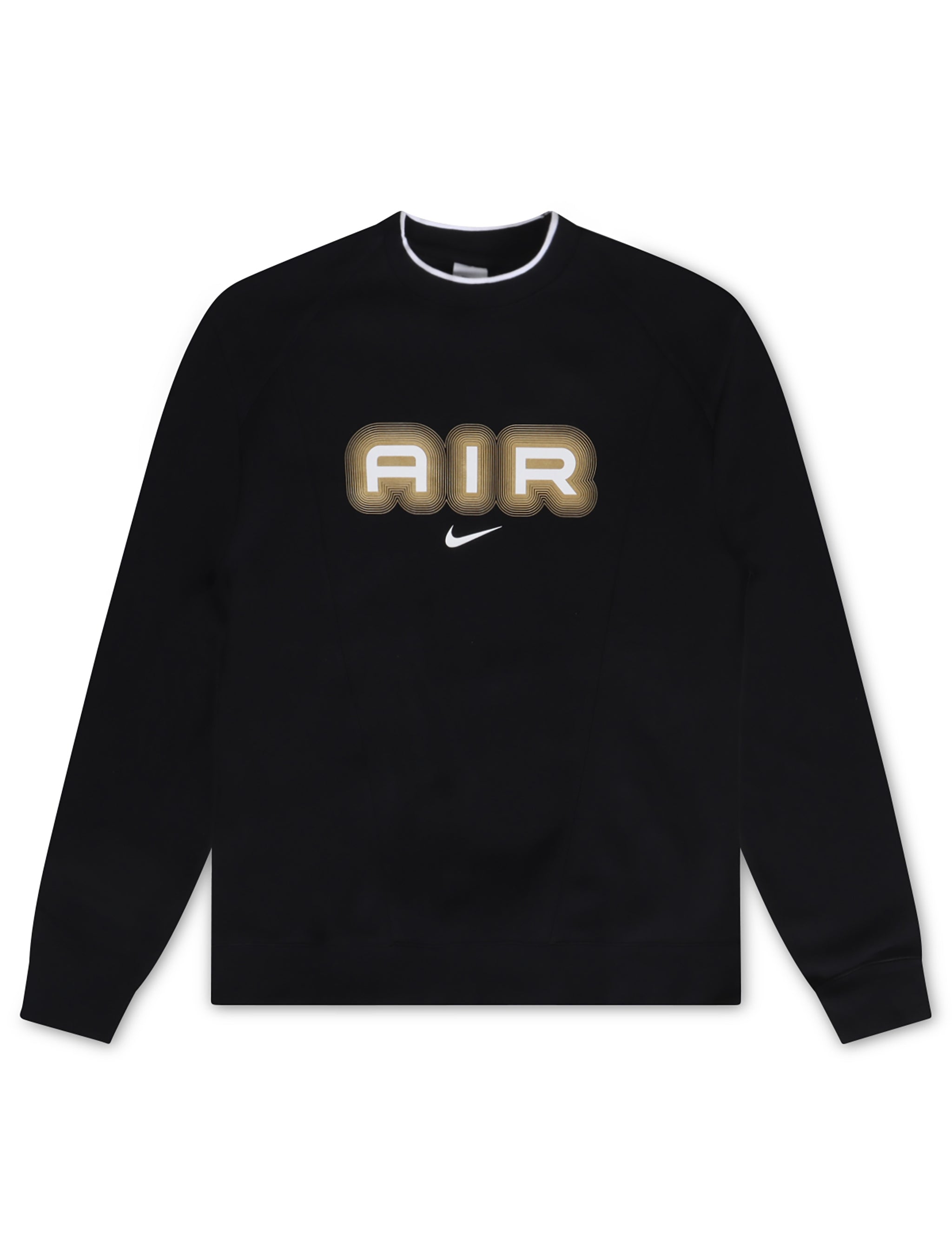Nike Mens Air Crew Fleece Crewneck - Black/Metallic Gold by Denim Exchange