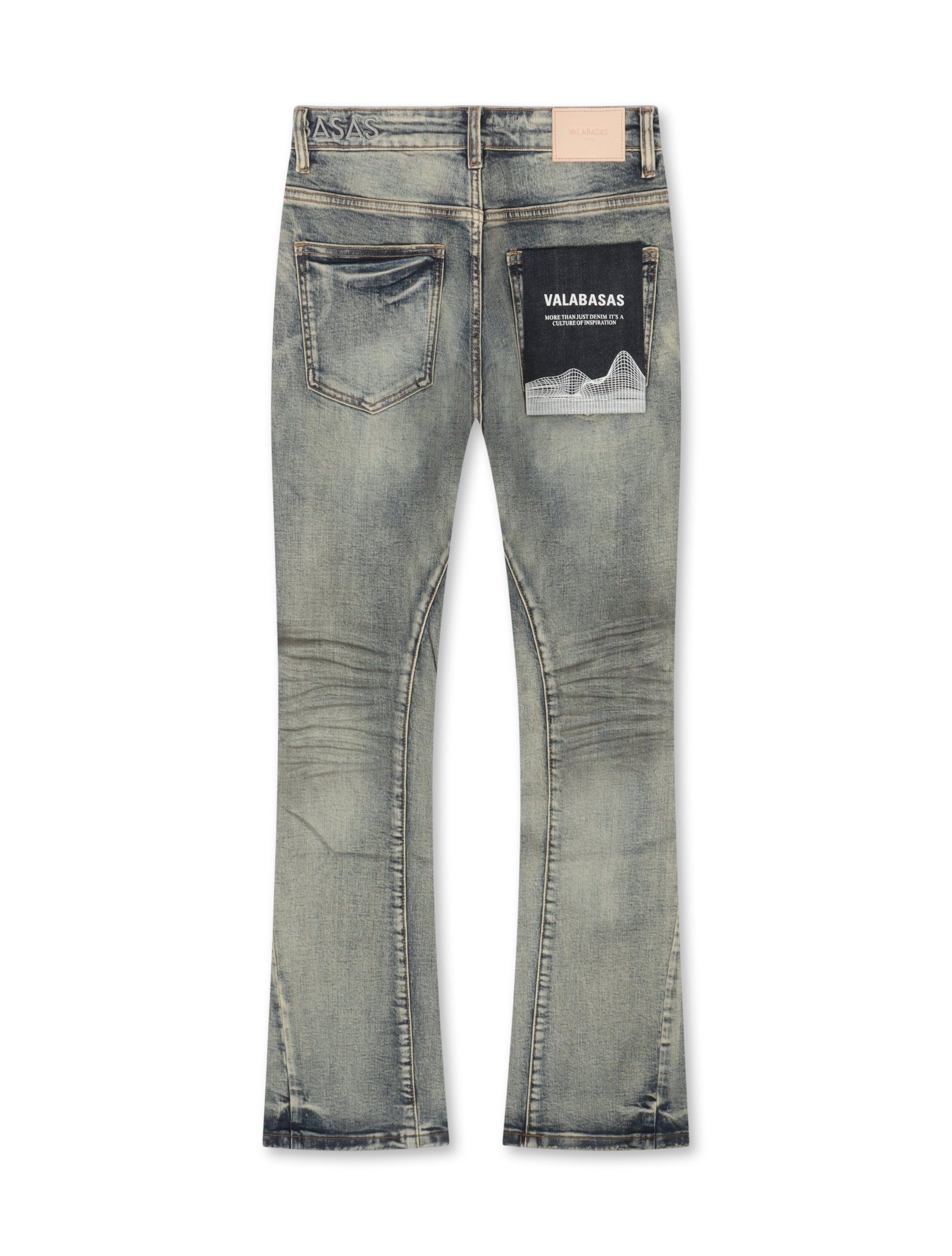 Valabasas Fax Stacked Jeans - Light Blue Washed by Denim Exchange
