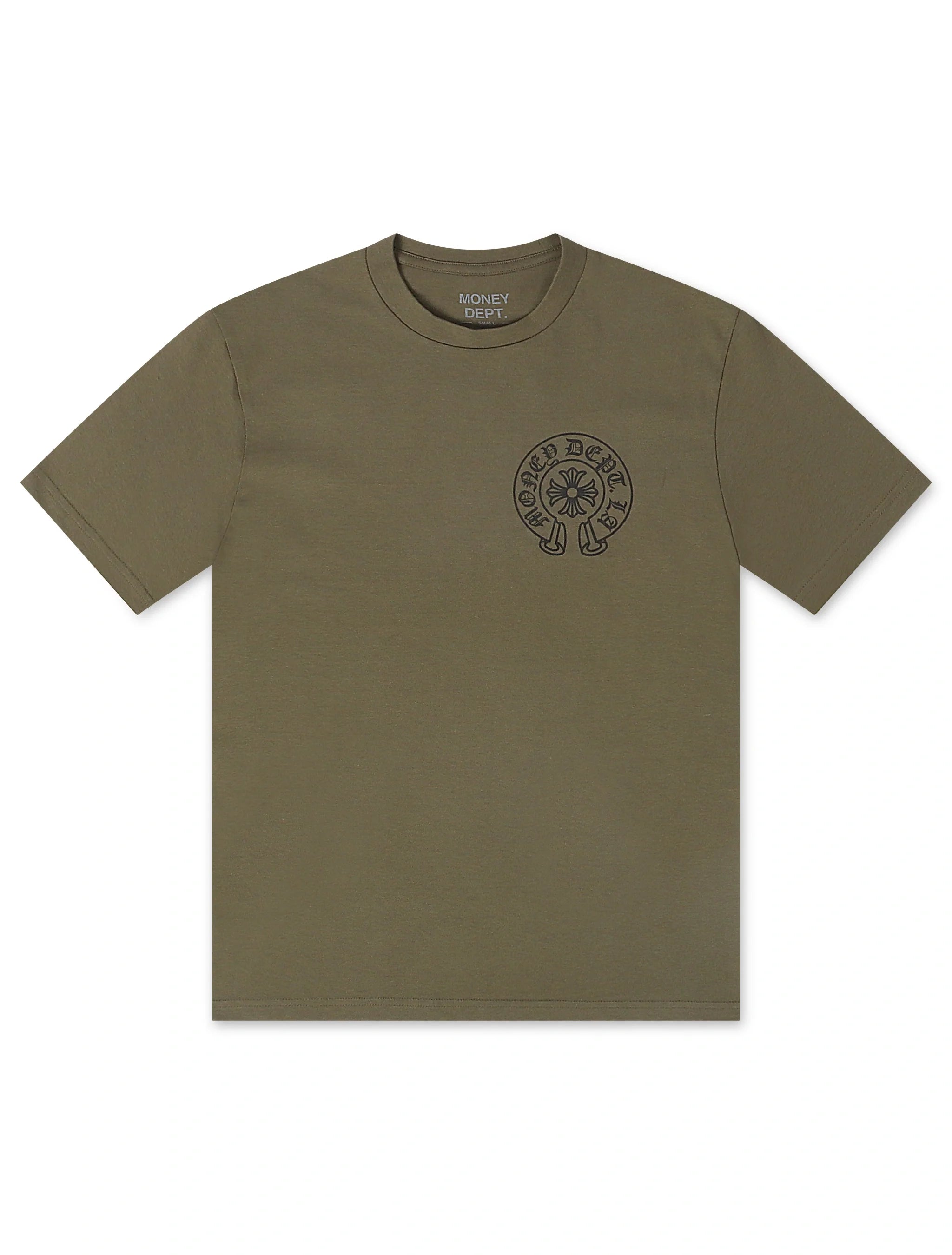 Money Dept. Vintage Old English Tee - Olive/Black by Denim Exchange