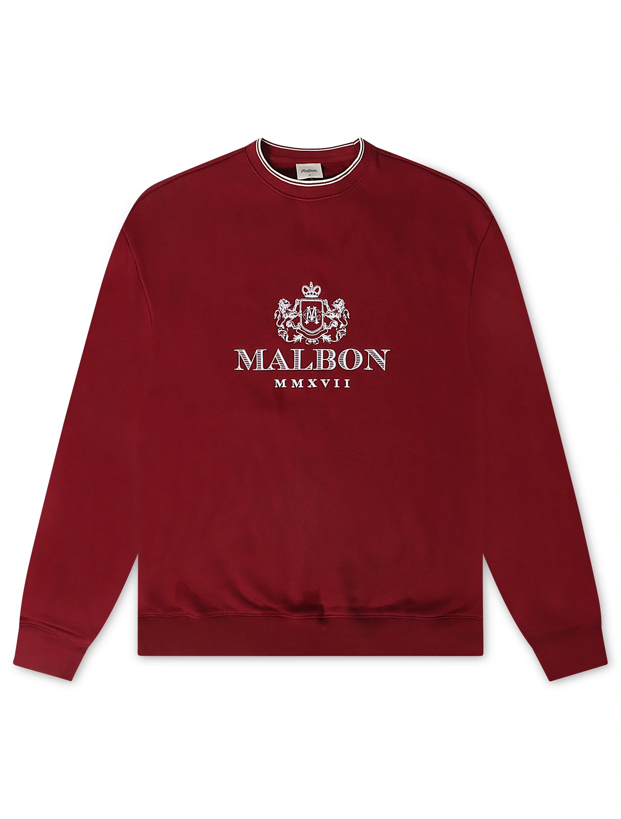 Malbon Monarch Crewneck - Red Mahogany by Denim Exchange