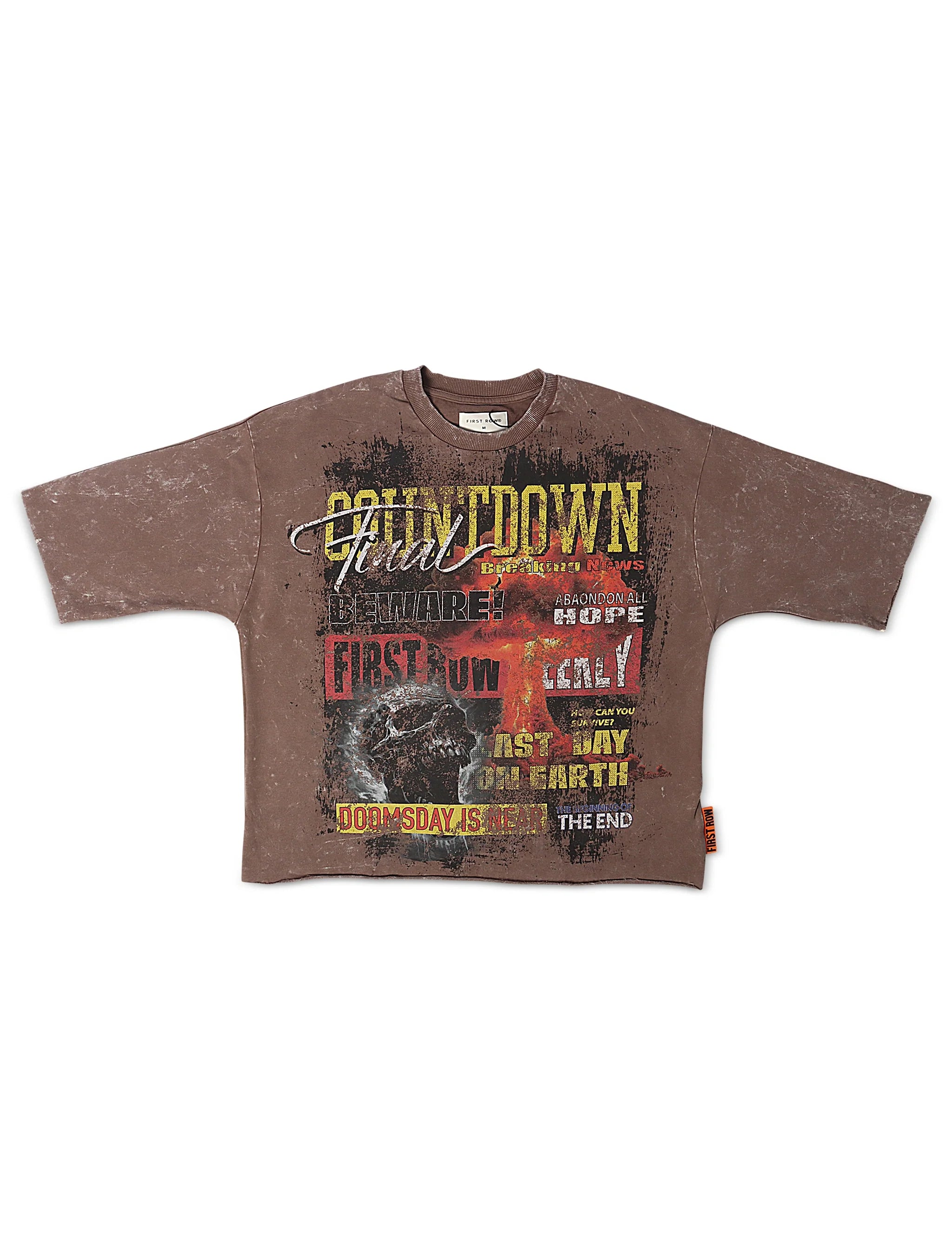 First Row Countdown Cropped Tee - Caffe by Denim Exchange