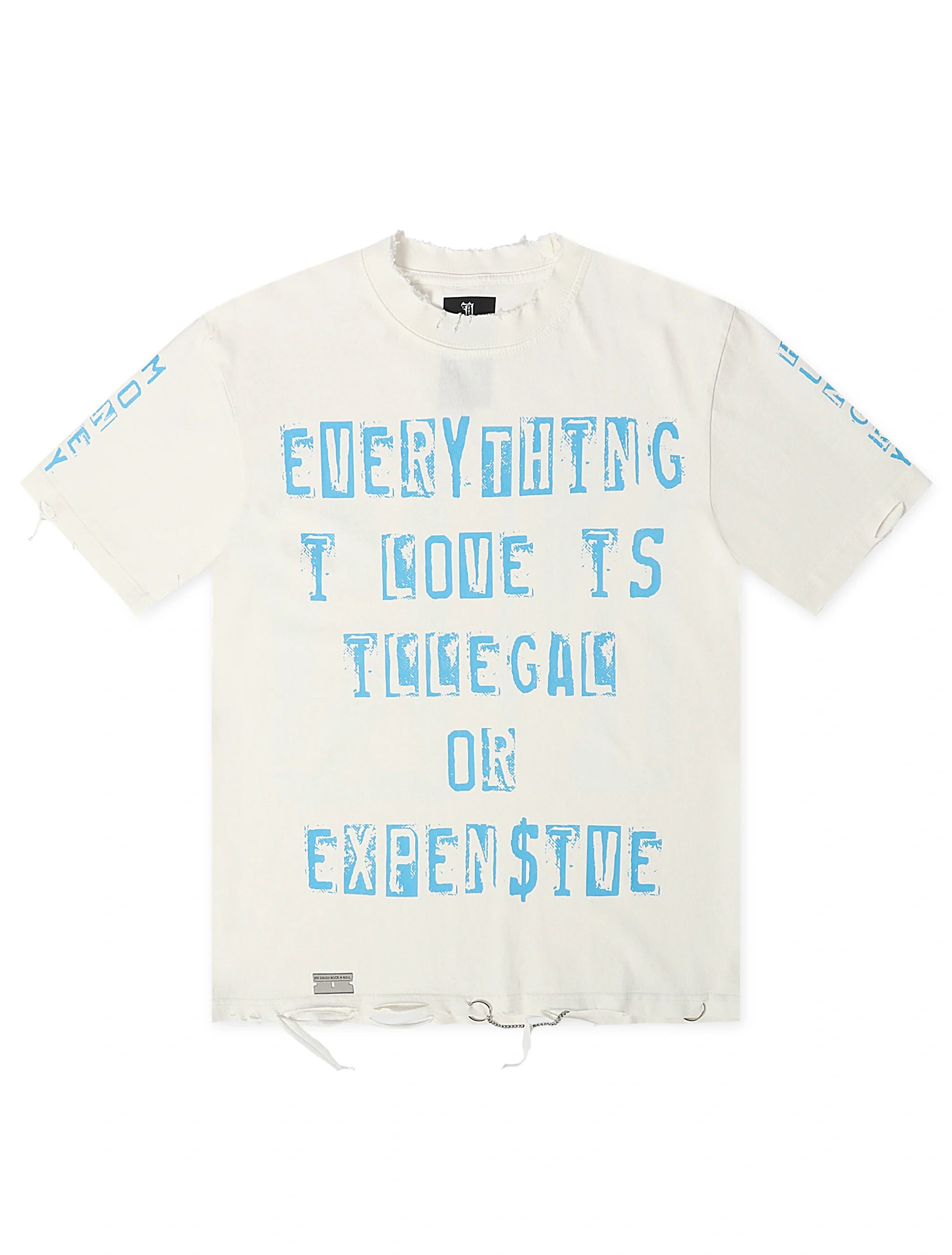 November Reign Everything I Love Hand Shredded Tee - White by Denim Exchange