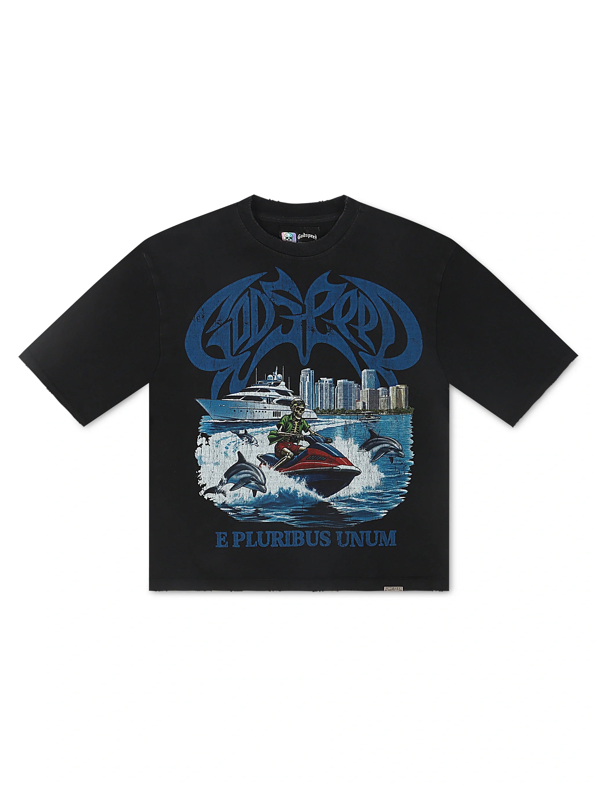 Godspeed GMYC Wave Runner Boxy Tee - Black by Denim Exchange