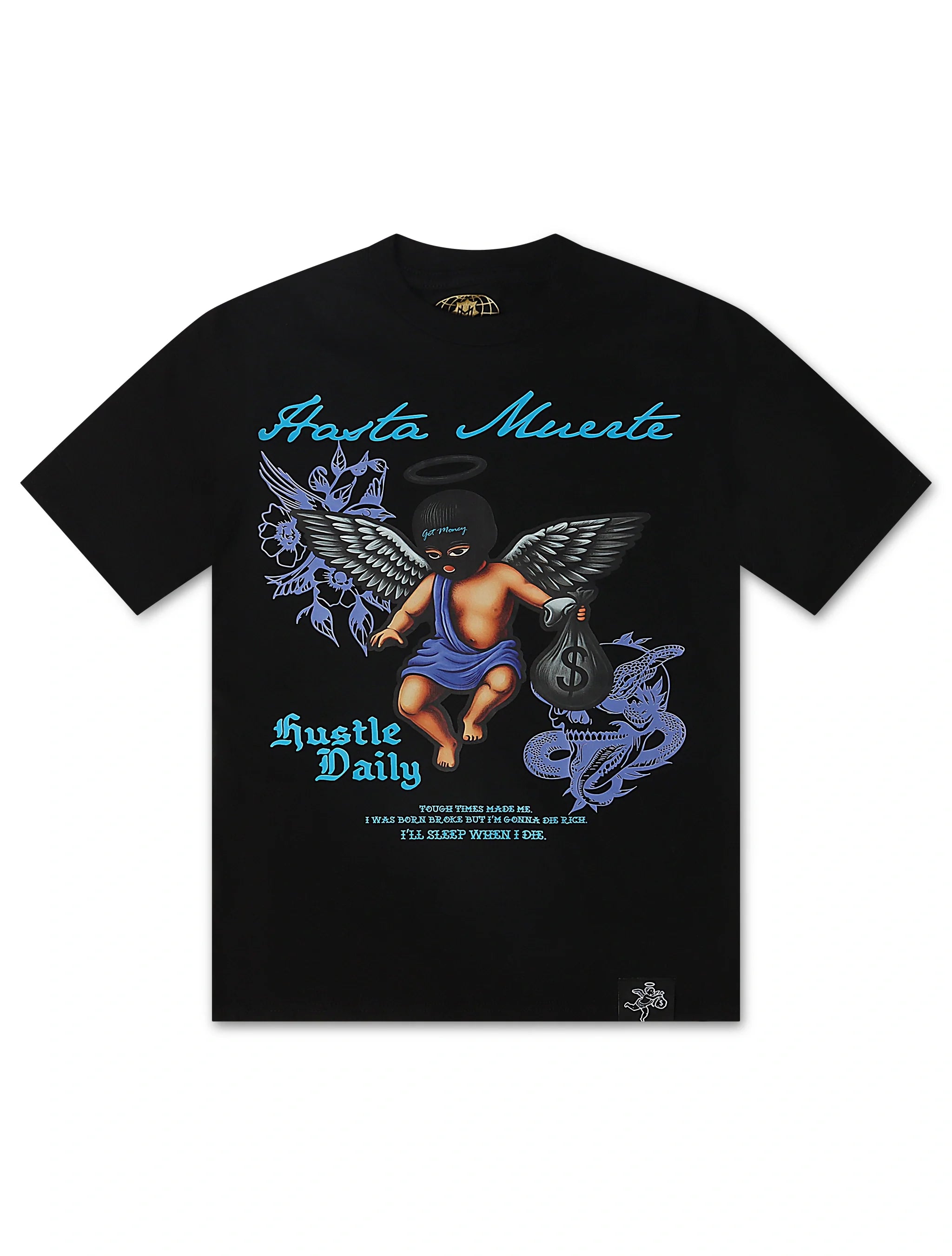 Hasta Muerte Purp Shaded Tattoo Tee - Black by Denim Exchange