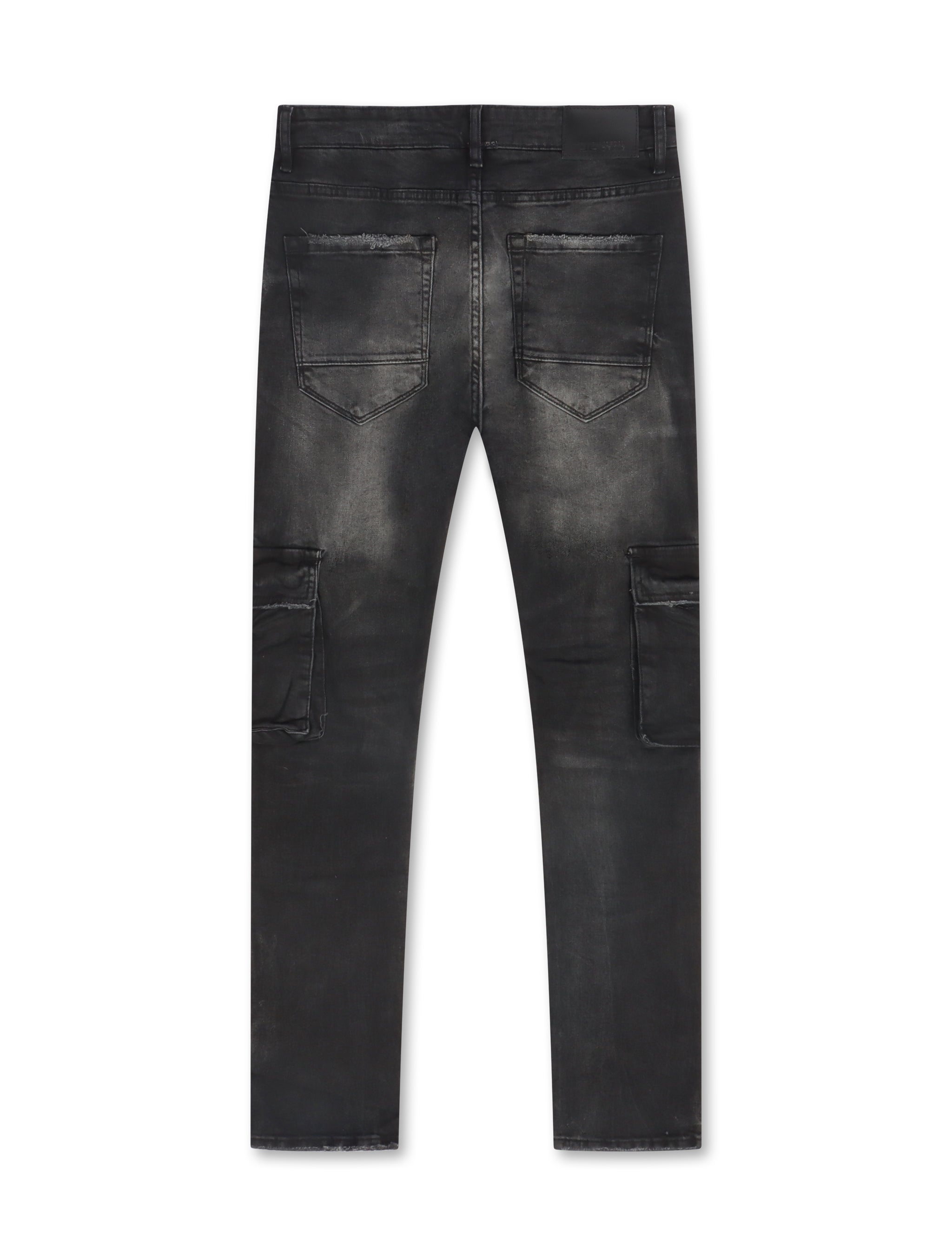 Jordan Craig Sean Cargo Jeans - Black Shadow by Denim Exchange