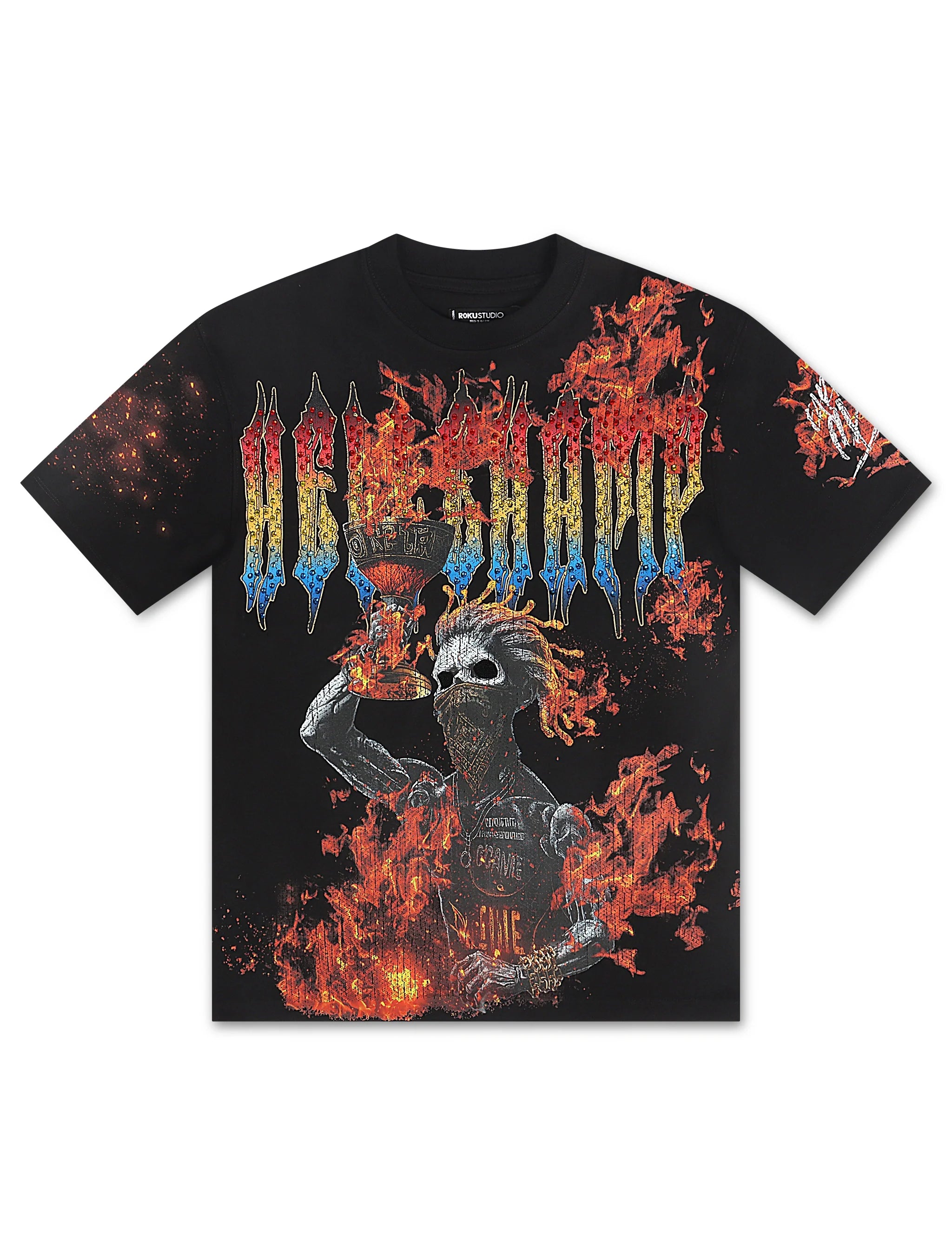 Roku Studio Earned in Chaos Boxy Tee - Black by Denim Exchange
