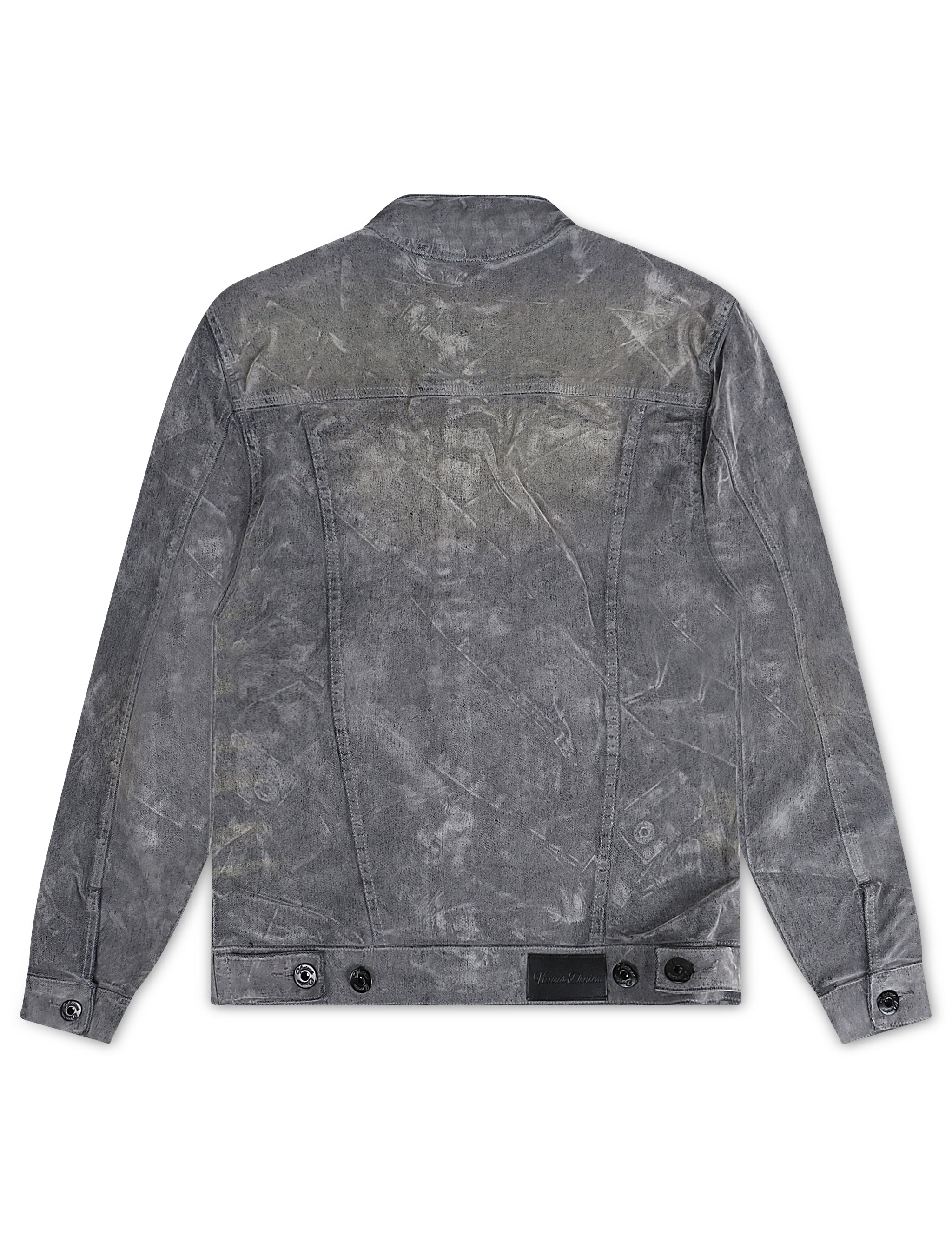 Vicious Denim Velvet Coated Denim Jacket - Grey by Denim Exchange