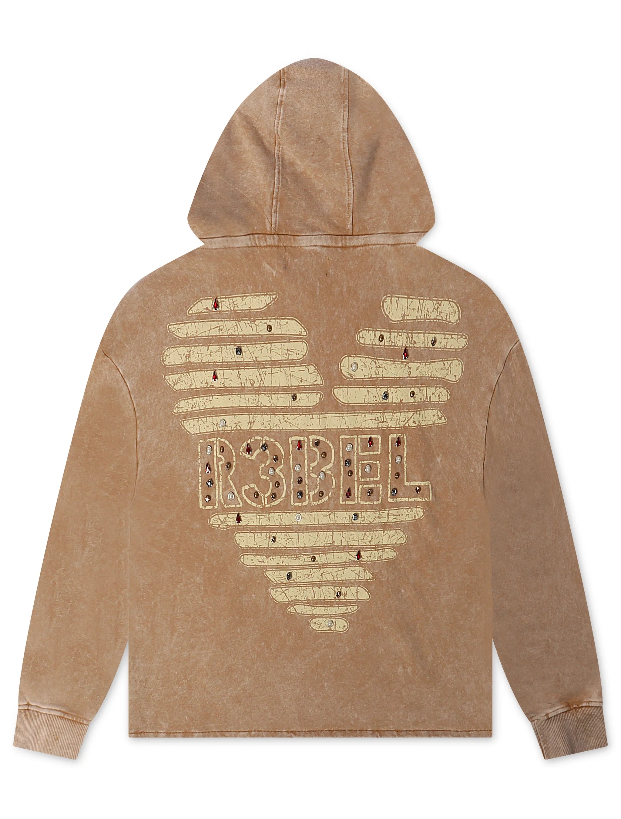 Rebel Denim Coeur Dacier Hoodie - Khaki by Denim Exchange