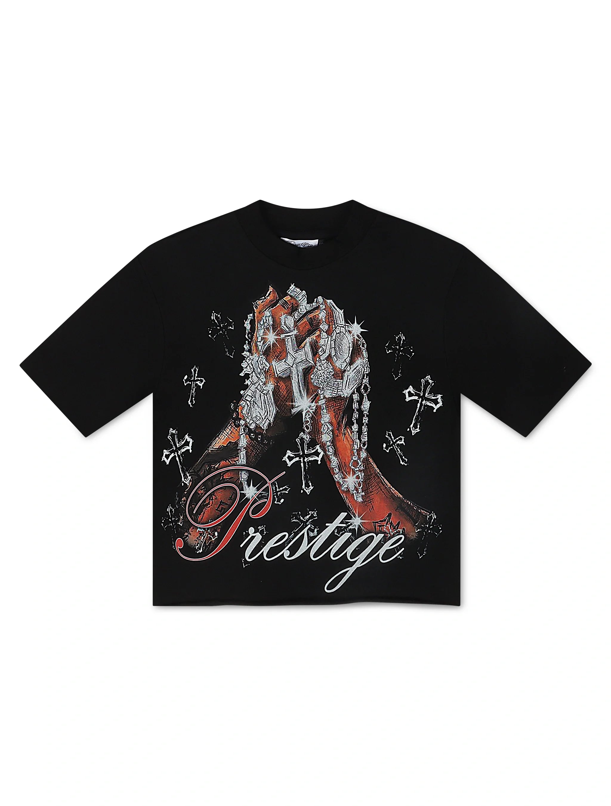 Prestige Chains Cropped Tee - Black by Denim Exchange