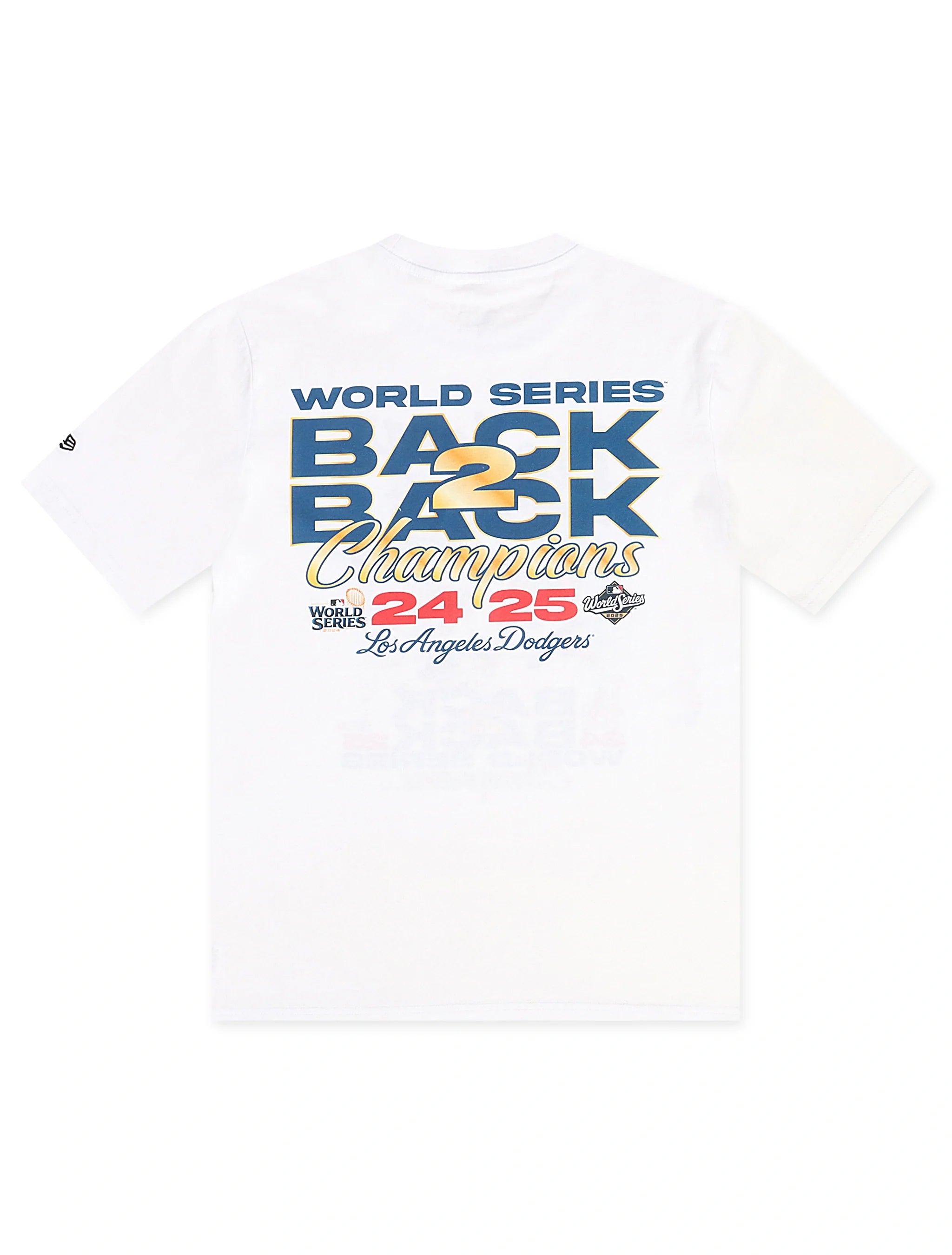 New Era LA Dodgers Back 2 Back Champs Tee - White by Denim Exchange