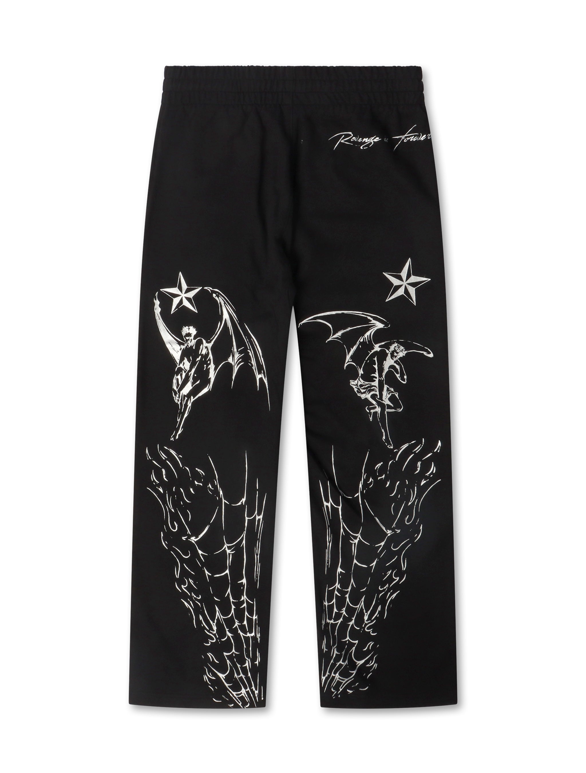 Revenge Tattoo Sweatpants - Black/Silver by Denim Exchange
