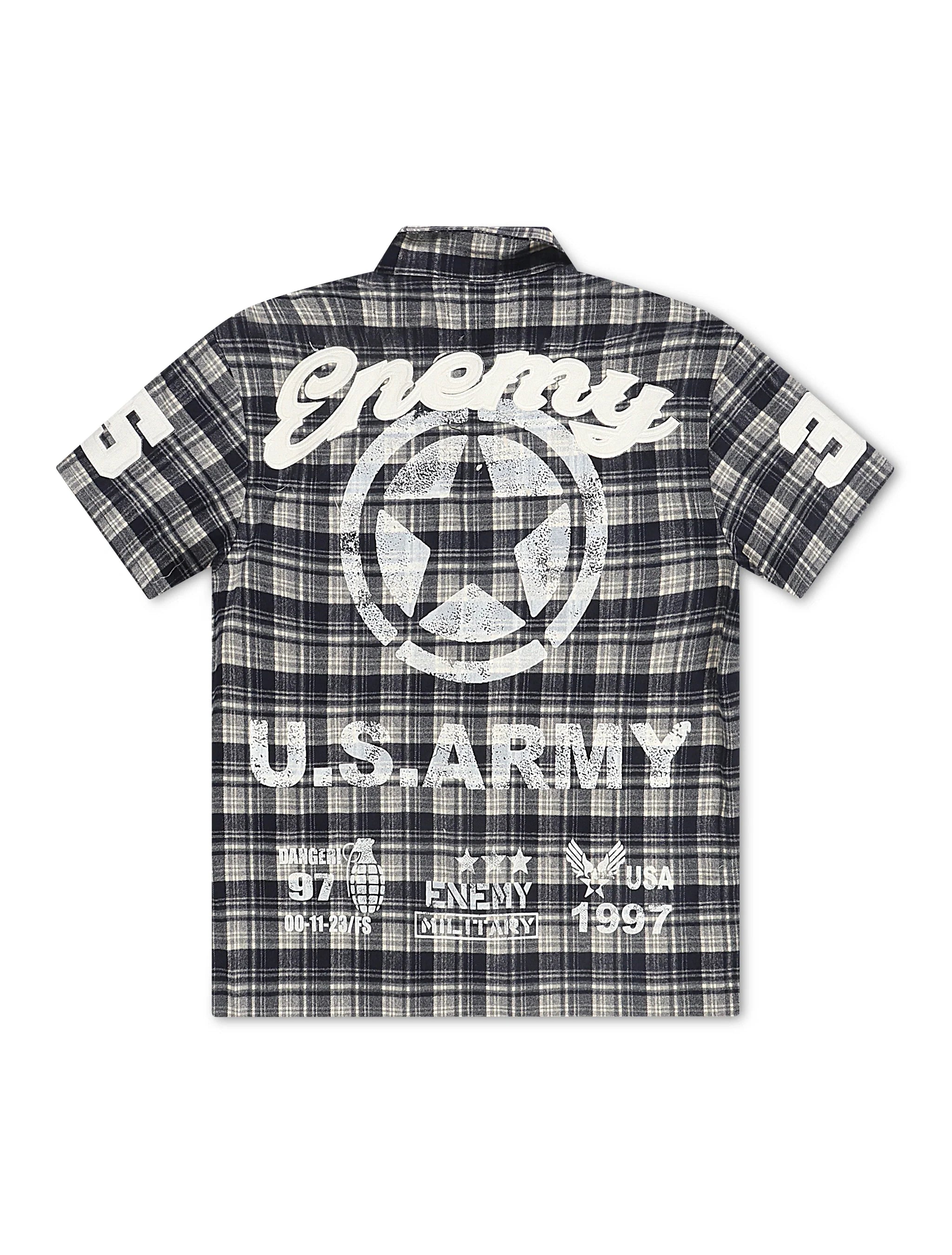 N.M.E NYC No Mercy Flannel Overshirt - Blue by Denim Exchange