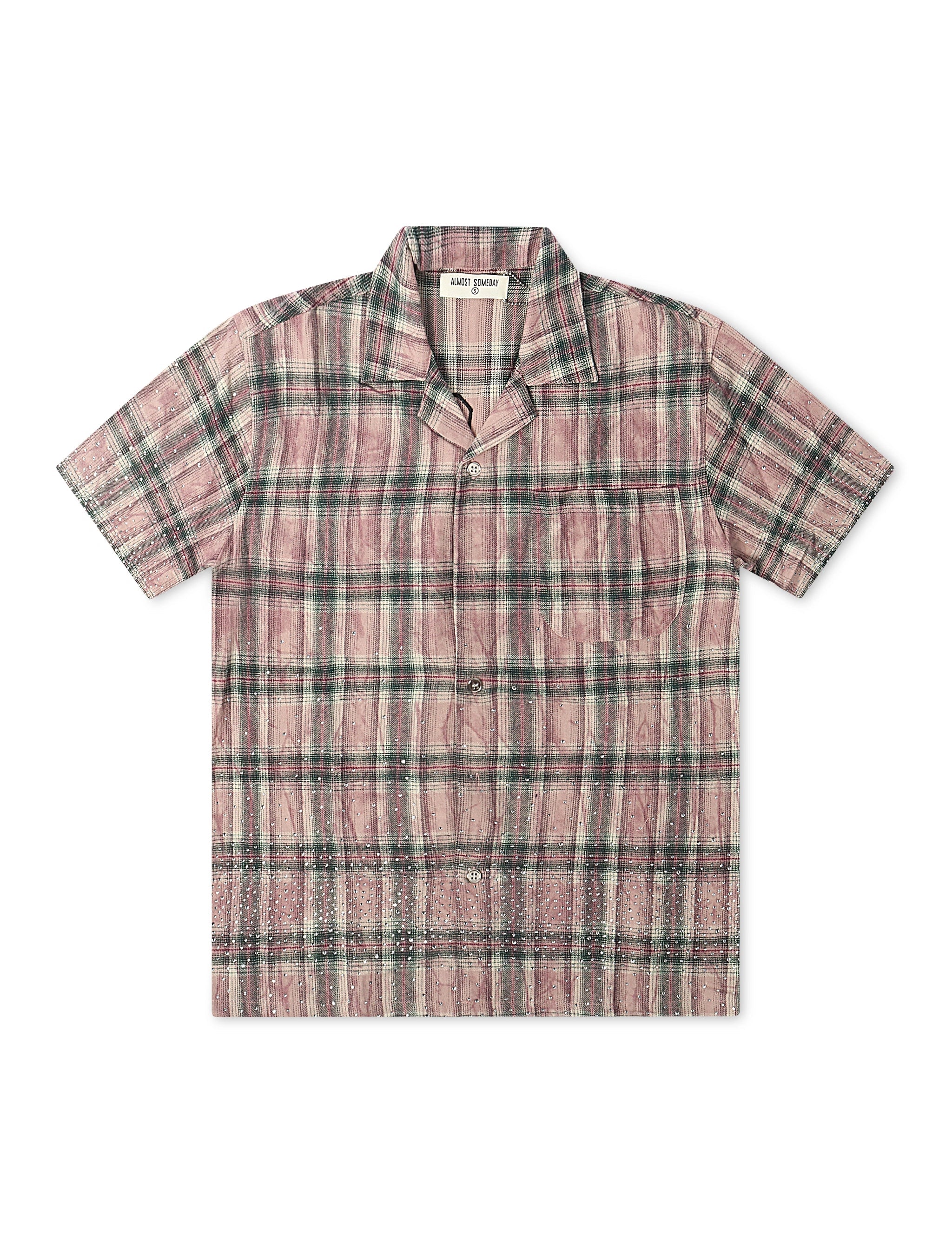 Almost Someday Solomon Rhinestone Flannel - Maroon by Denim Exchange