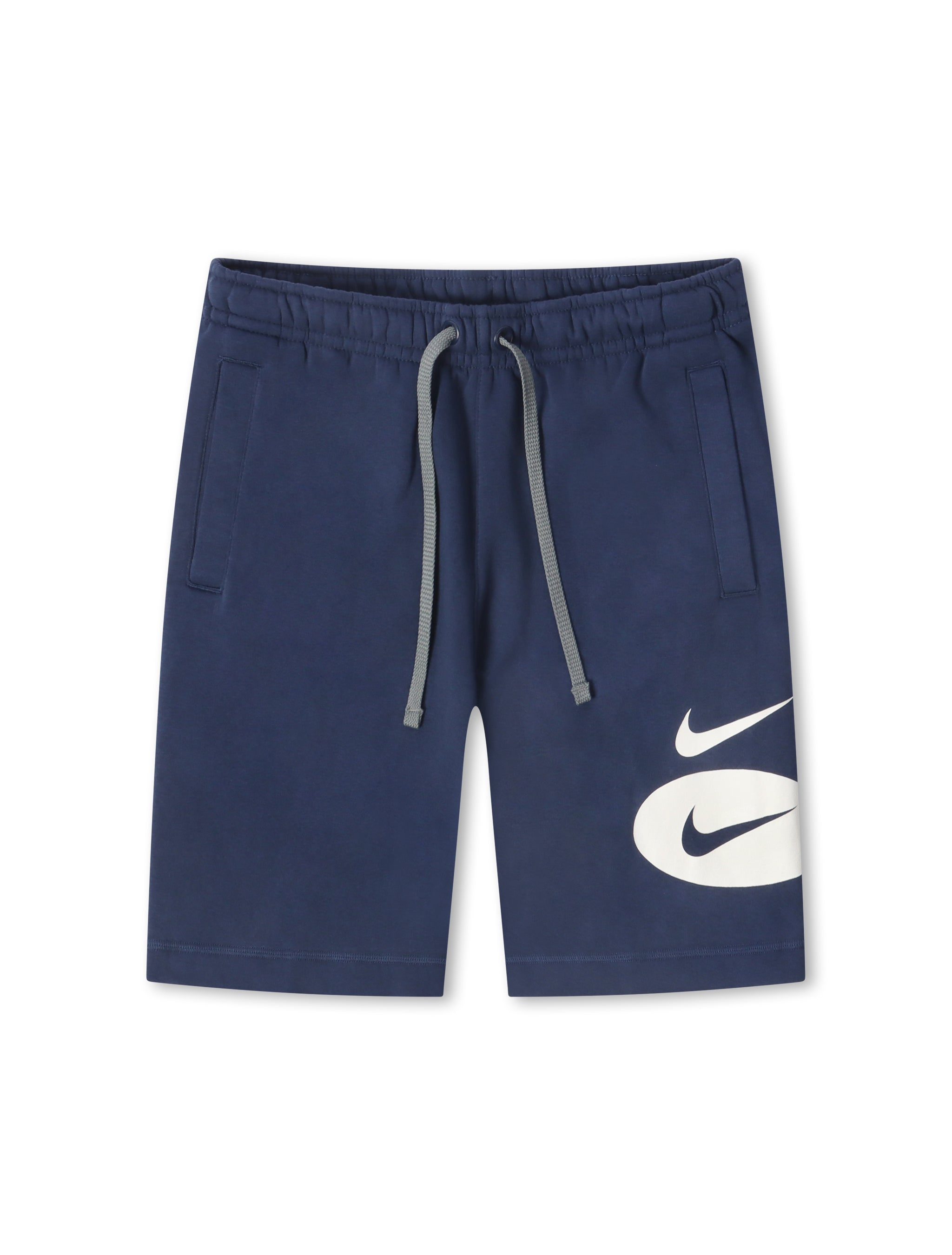 Nike Club Swoosh Logo Drawstring Shorts - Navy by Denim Exchange