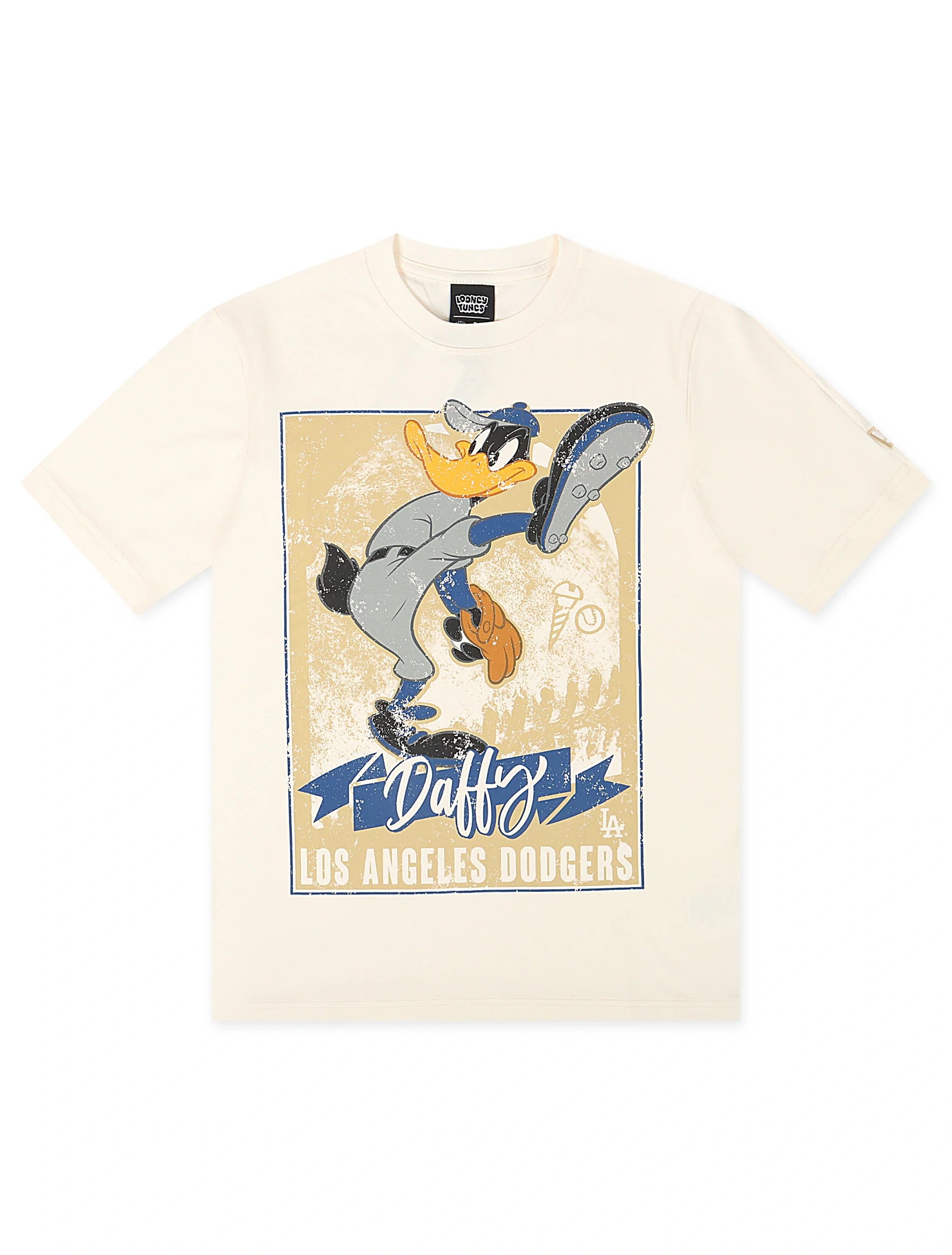 New Era LA Dodgers Looney Daffy Duck Tee - Cream by Denim Exchange