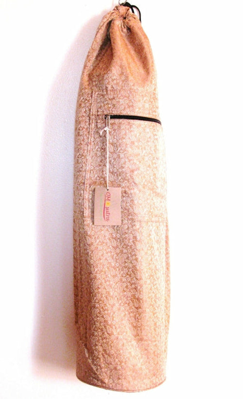 Yoga Mat Bag - OMSutra Saree Fabric Paisley Design with Zippered Pockets