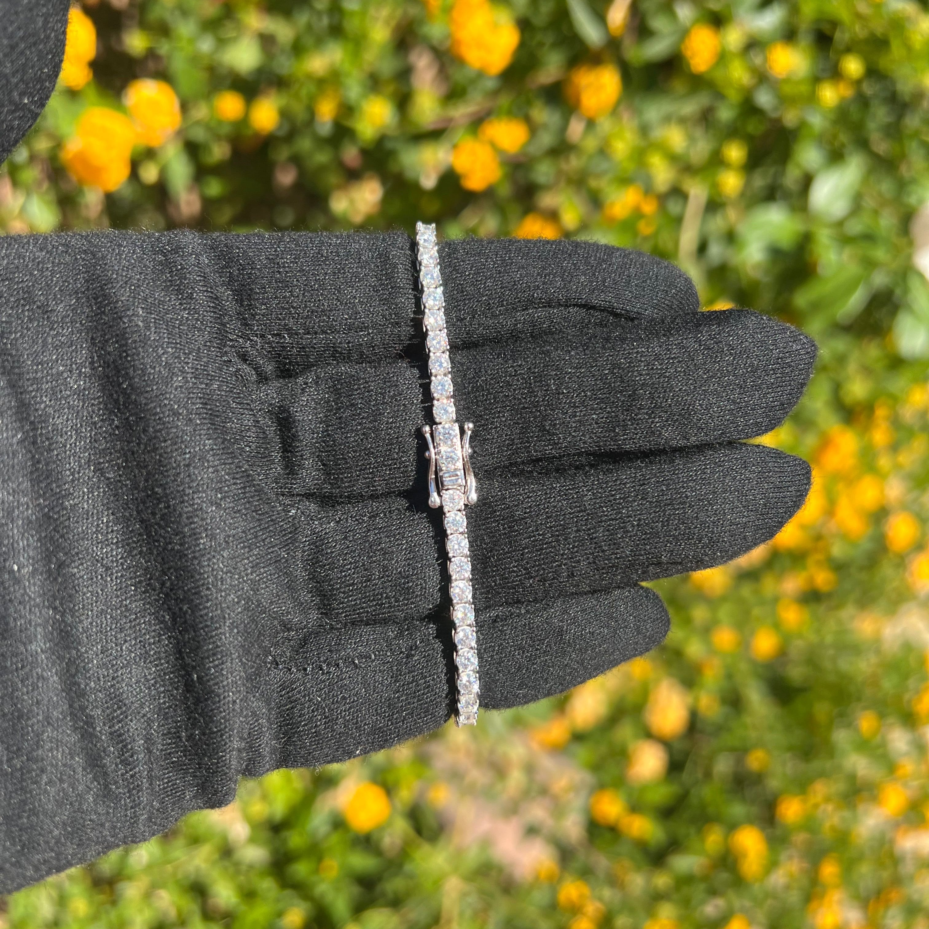 3MM Moissanite Tennis Bracelet in Solid 925 Silver - DestGlow