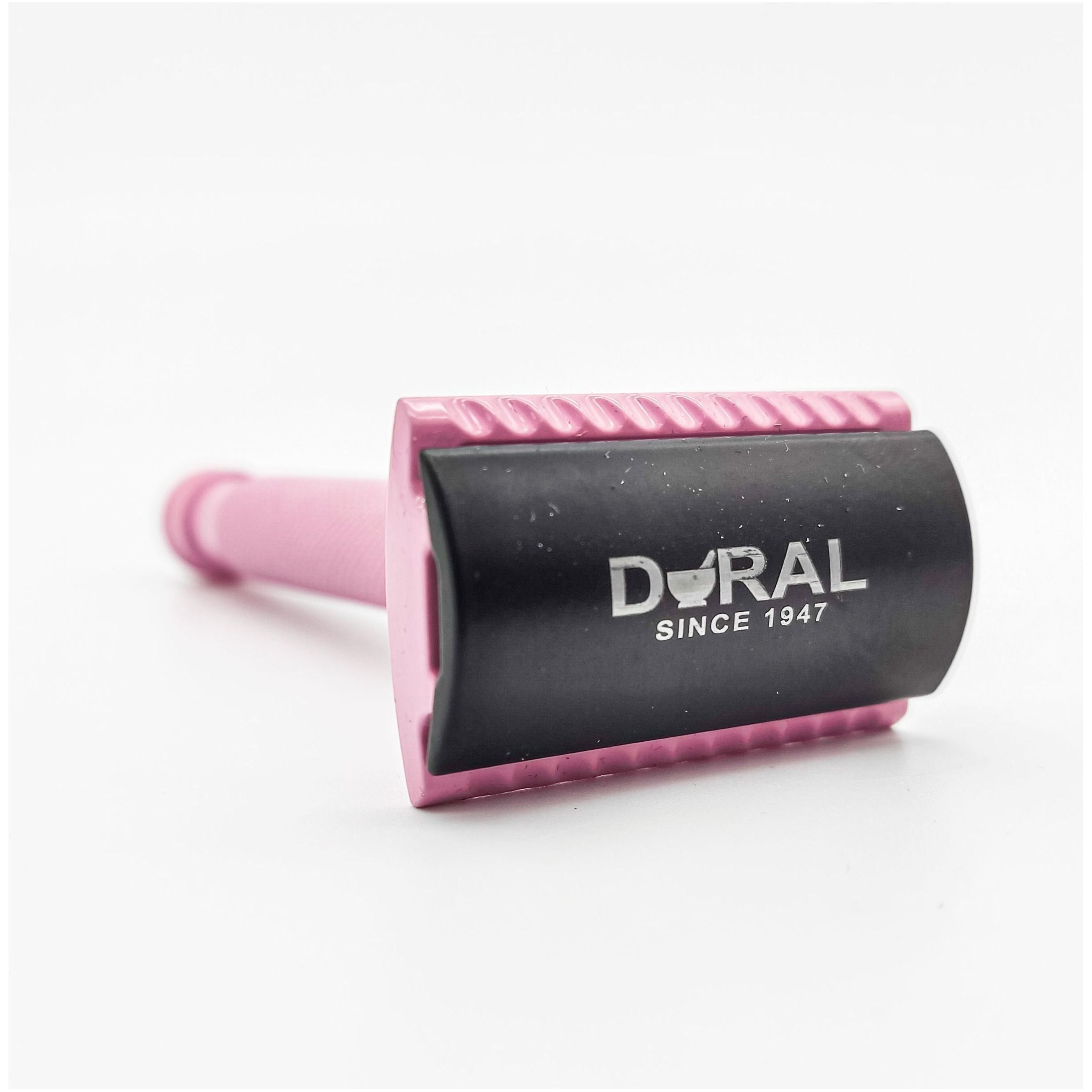 Dural Heavy Stroud Head Double Edge Safety Razor Duty Pink/Black + Pouch by Pasteur Pharmacy