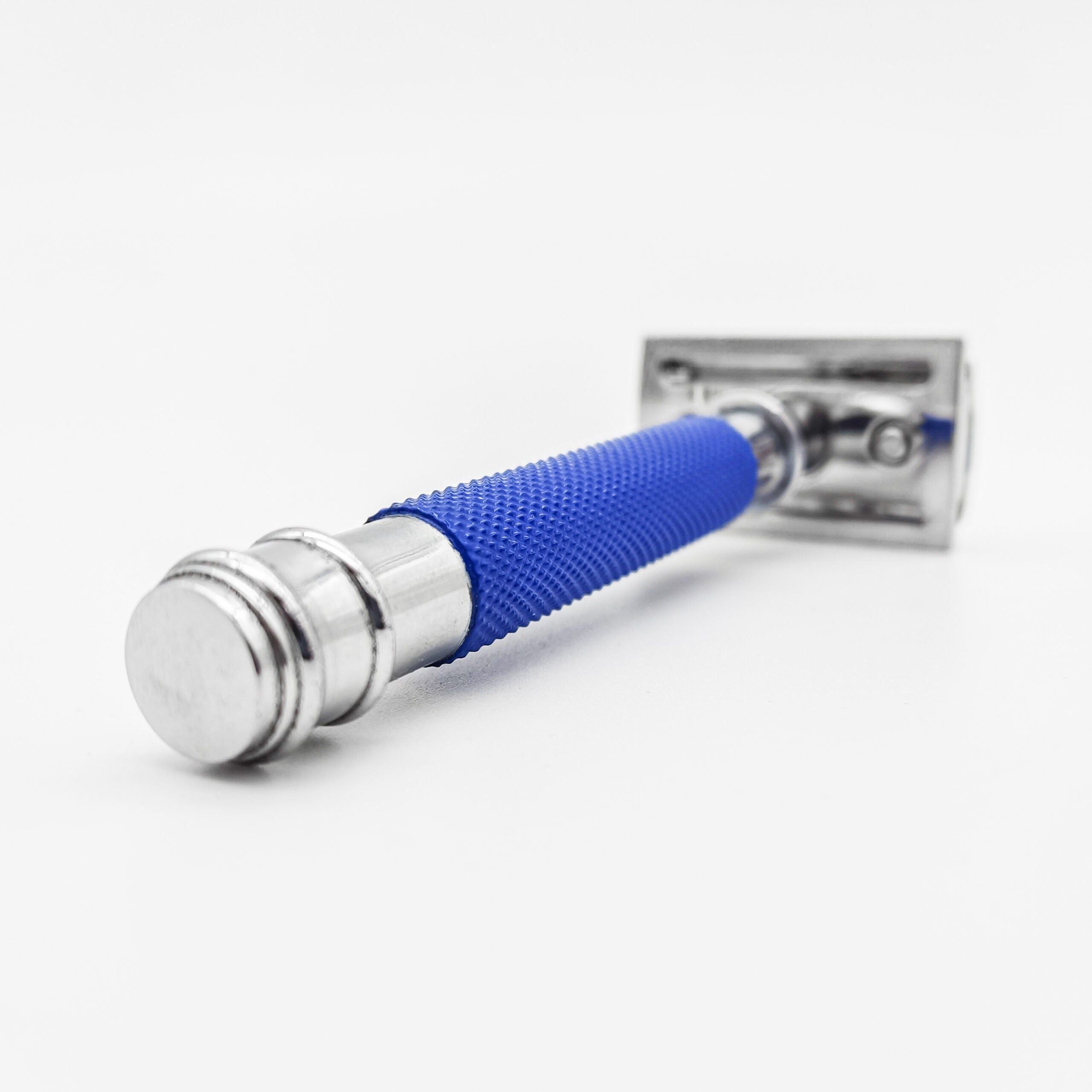 Dural Heavy Stroud Head Double Edge Safety Razor Duty Blue/Silver + Pouch by Pasteur Pharmacy