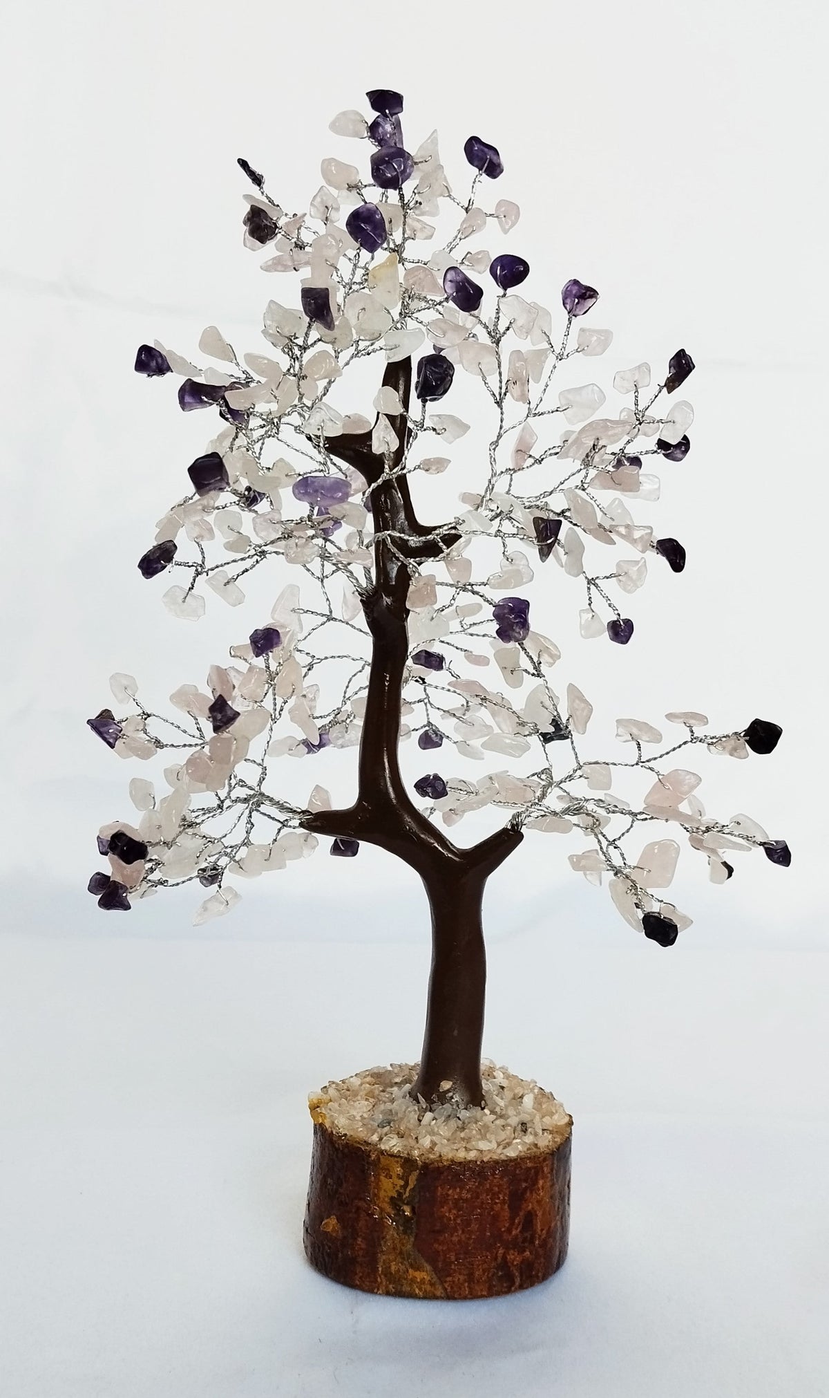 Amethyst with Rose Quartz Gemstones Tree, Mix Crystal Tree. DestGlow