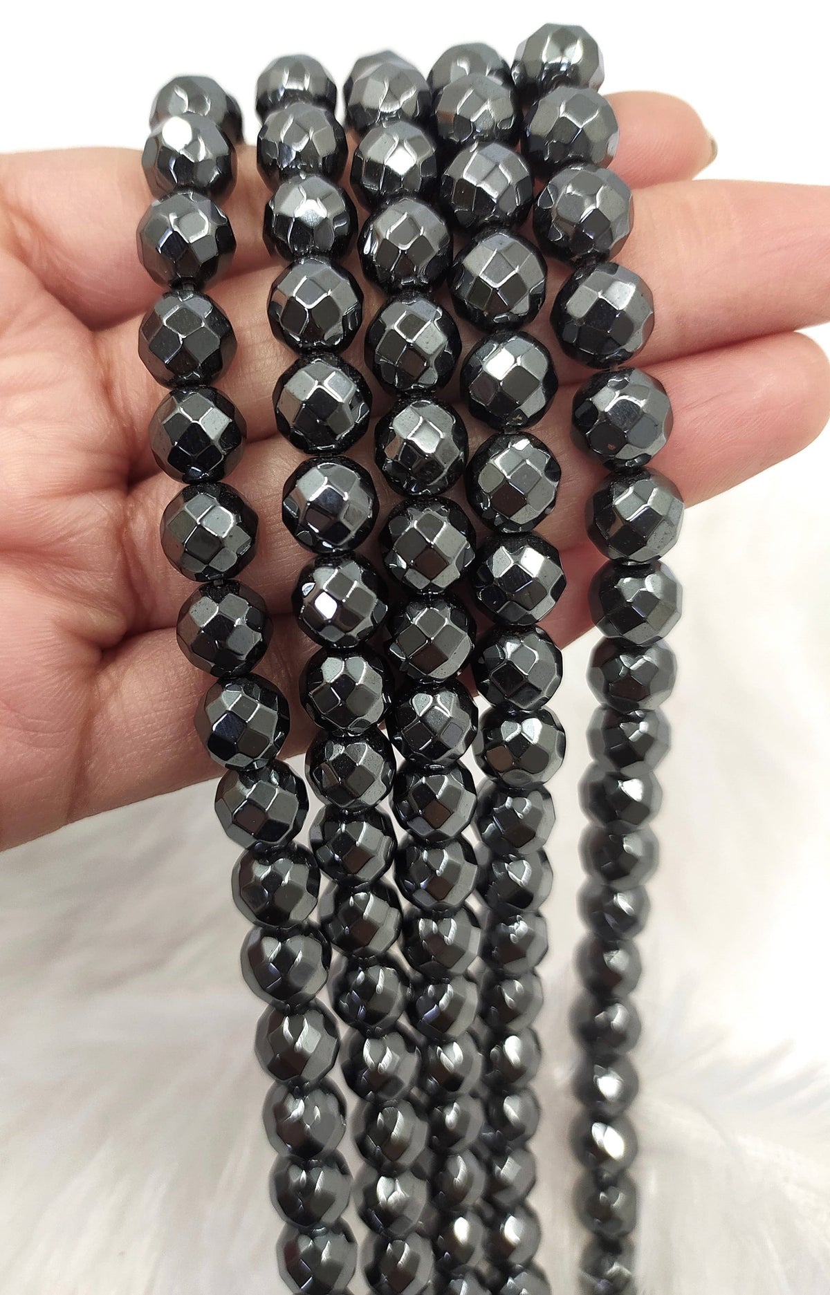 Hematite Faceted Beads, Crystal Beads for Jewelry. DestGlow