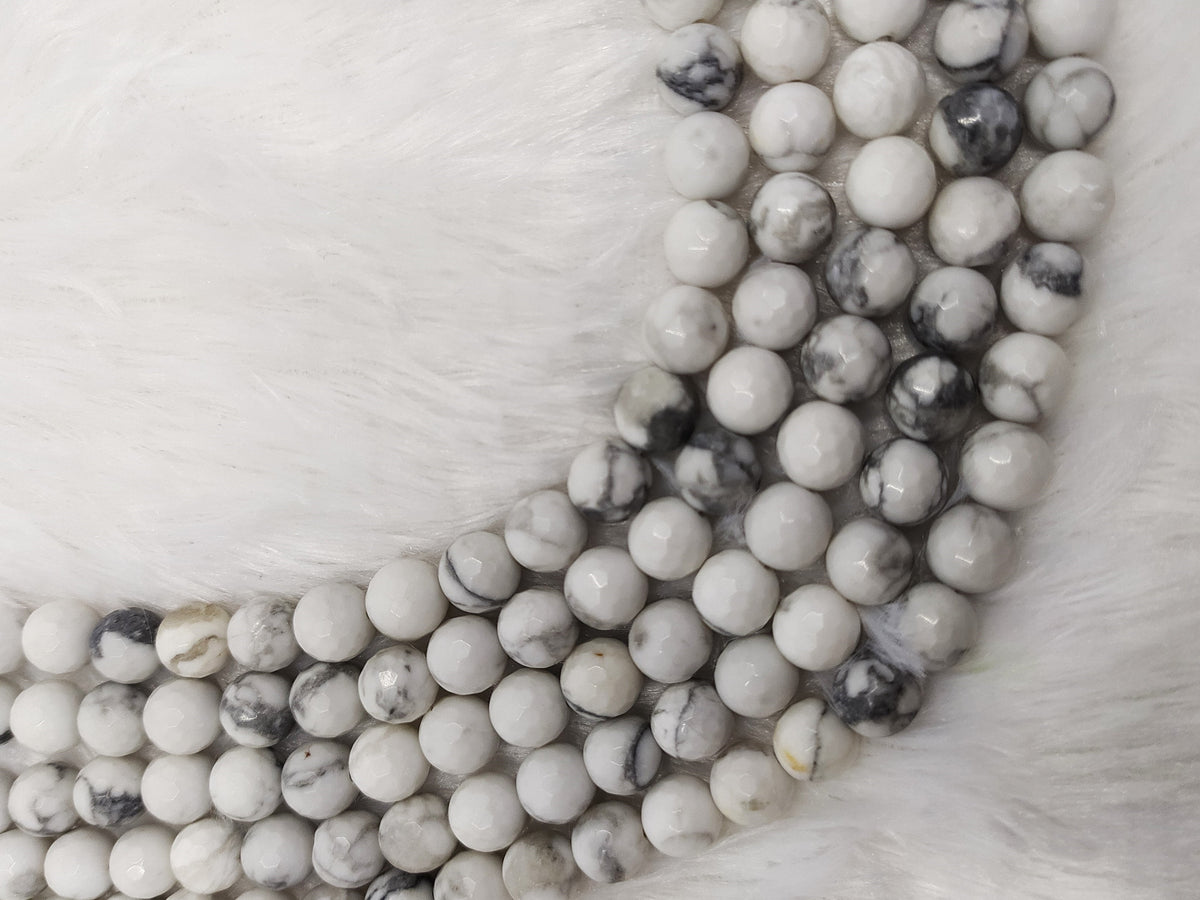 Howlite Faceted Beads, Crystal Beads for Jewelry DestGlow