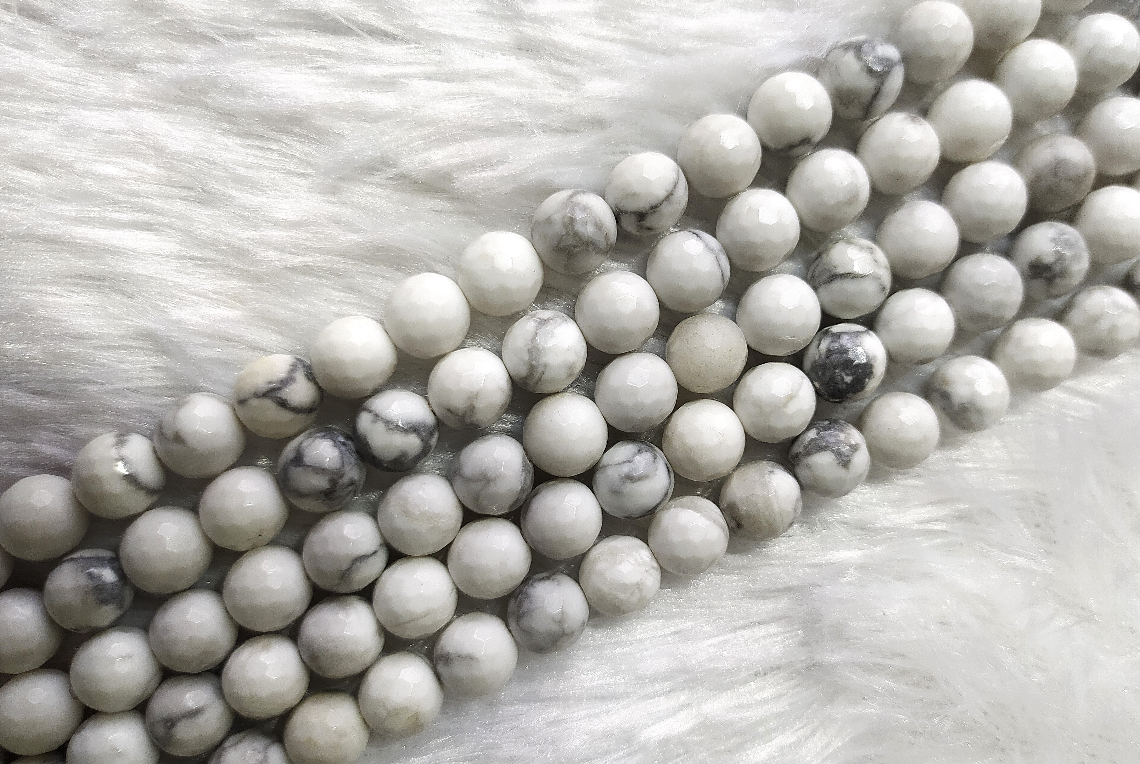 Howlite Faceted Beads, Crystal Beads for Jewelry DestGlow