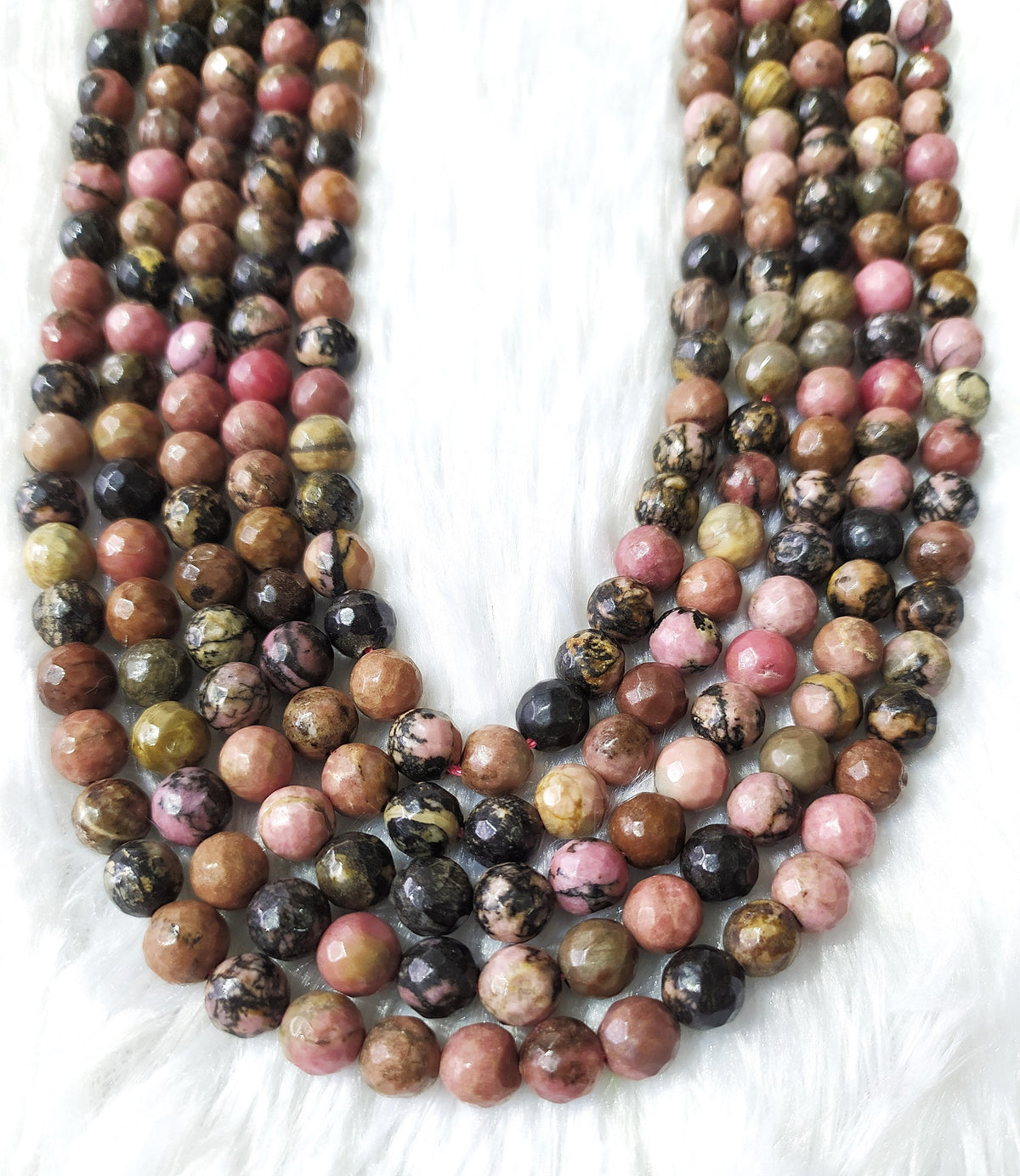 Rhodonite Faceted Beads, Crystal Beads for Jewelry. DestGlow