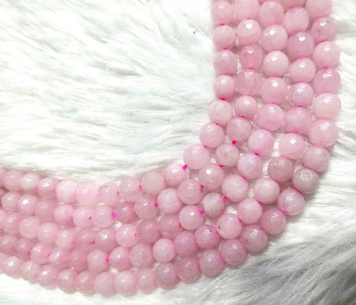 Rose Quartz Faceted Beads, Crystal Beads for Jewelry. DestGlow