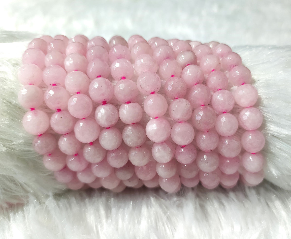 Rose Quartz Faceted Beads, Crystal Beads for Jewelry. DestGlow