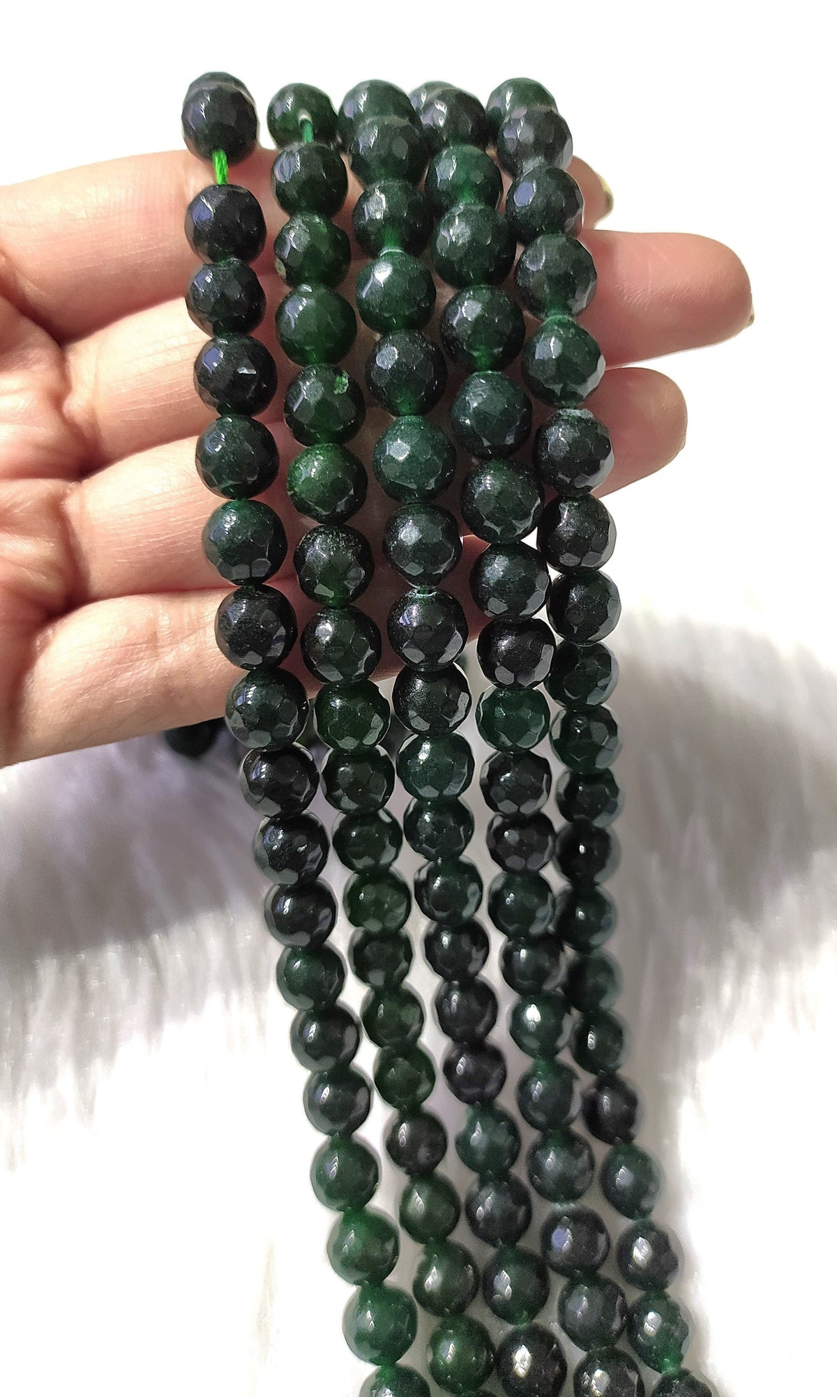 Green Jade Faceted Beads, Crystal Beads for Jewelry DestGlow