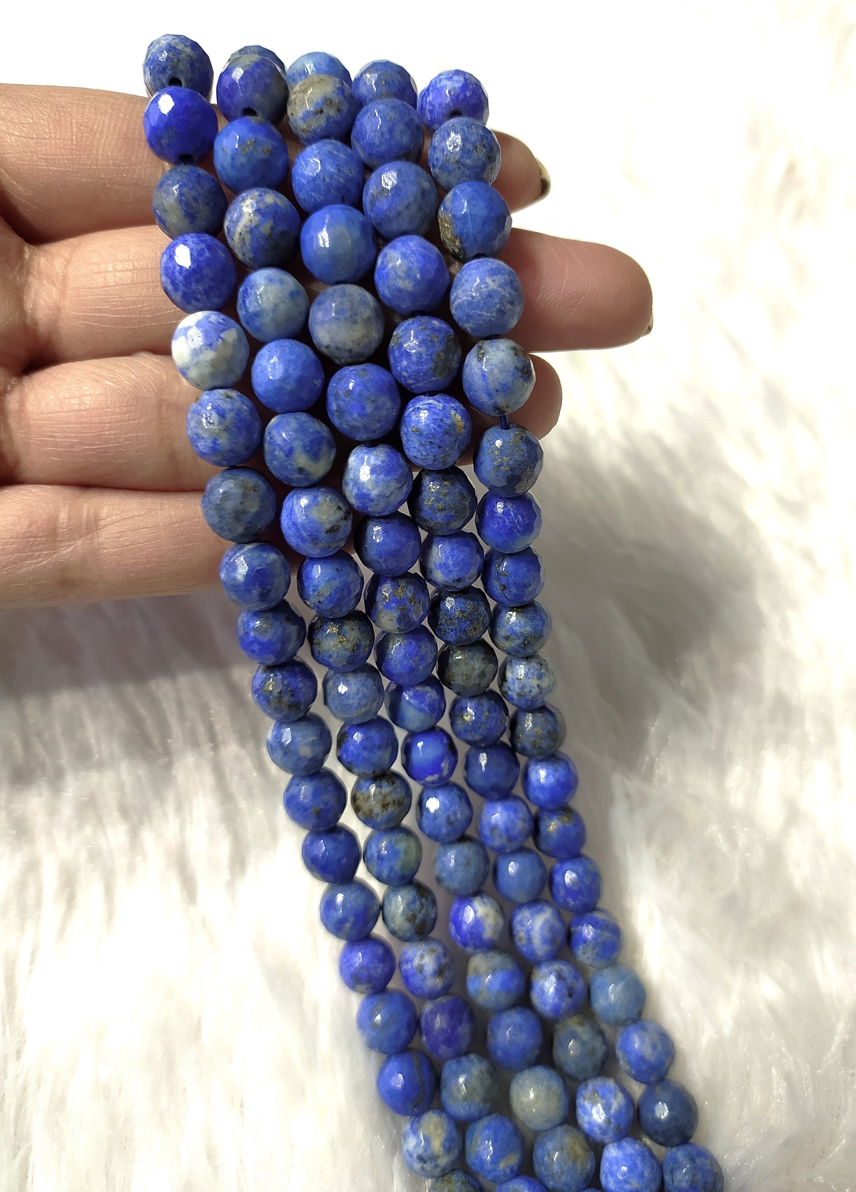 Lapis Lazuli Faceted Beads, Crystal Beads for Jewelry. DestGlow