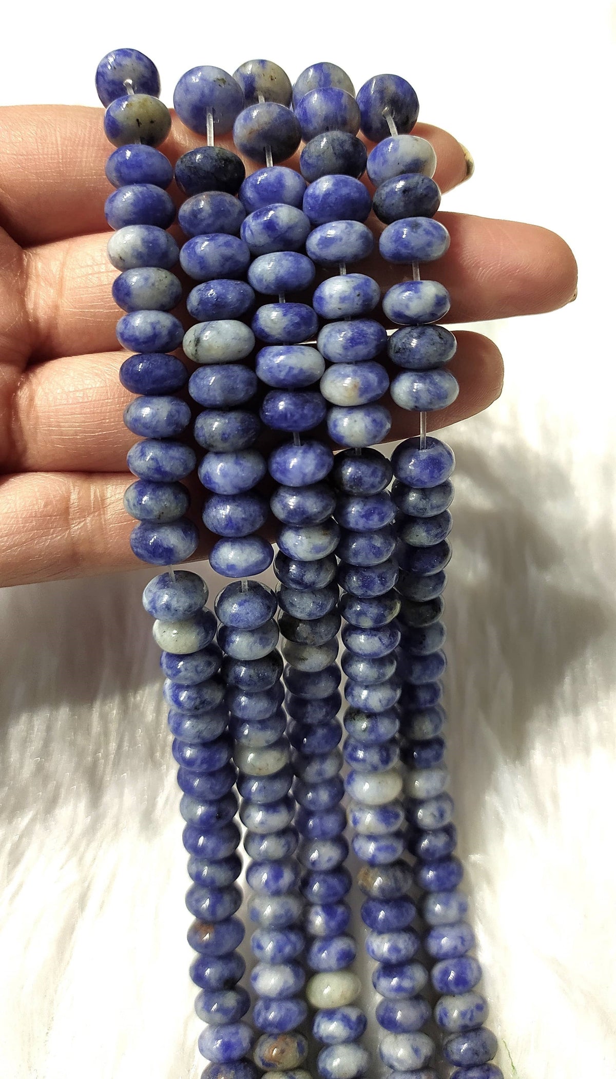 Sodalite Rondelle Beads, Crystal Beads for Jewelry. DestGlow