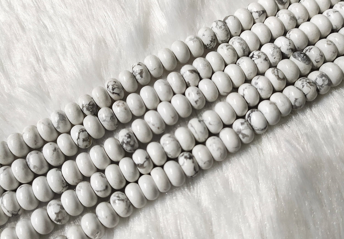 Howlite Rondelle Beads, Crystal Beads for Jewelry. DestGlow