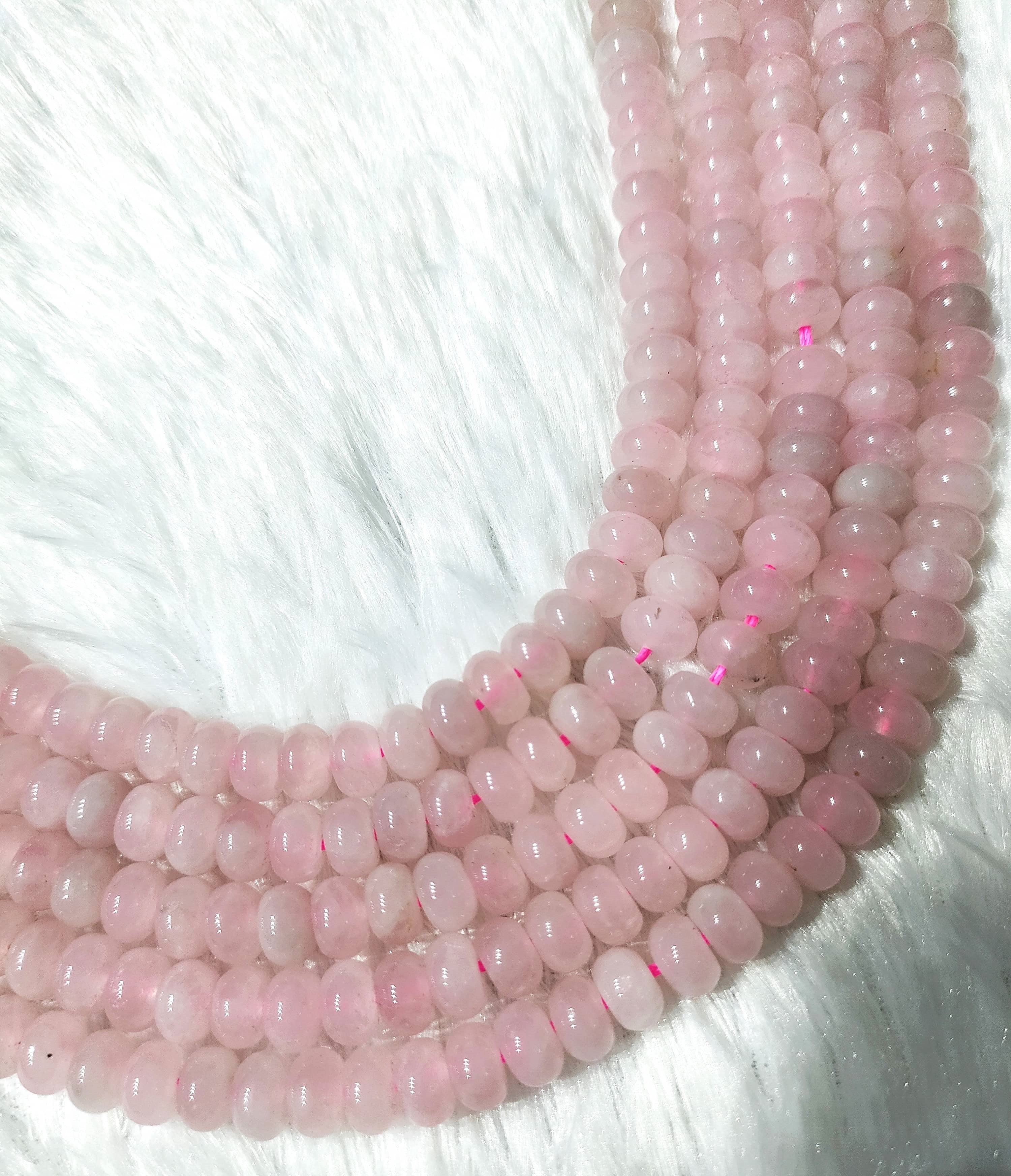 Rondelle Beads | Rose Quartz | Crystal Beads for Jewelry DestGlow