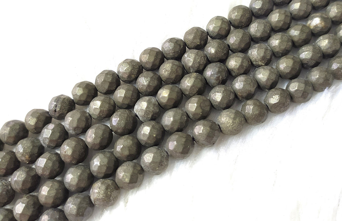 Pyrite Faceted Beads, Crystal Beads for Jewelry. DestGlow
