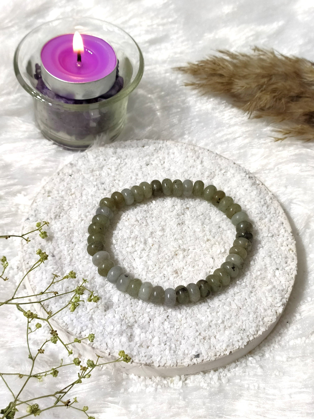Rondelle Beads Labradorite Bracelets, Healing Crystal Bracelets. DestGlow
