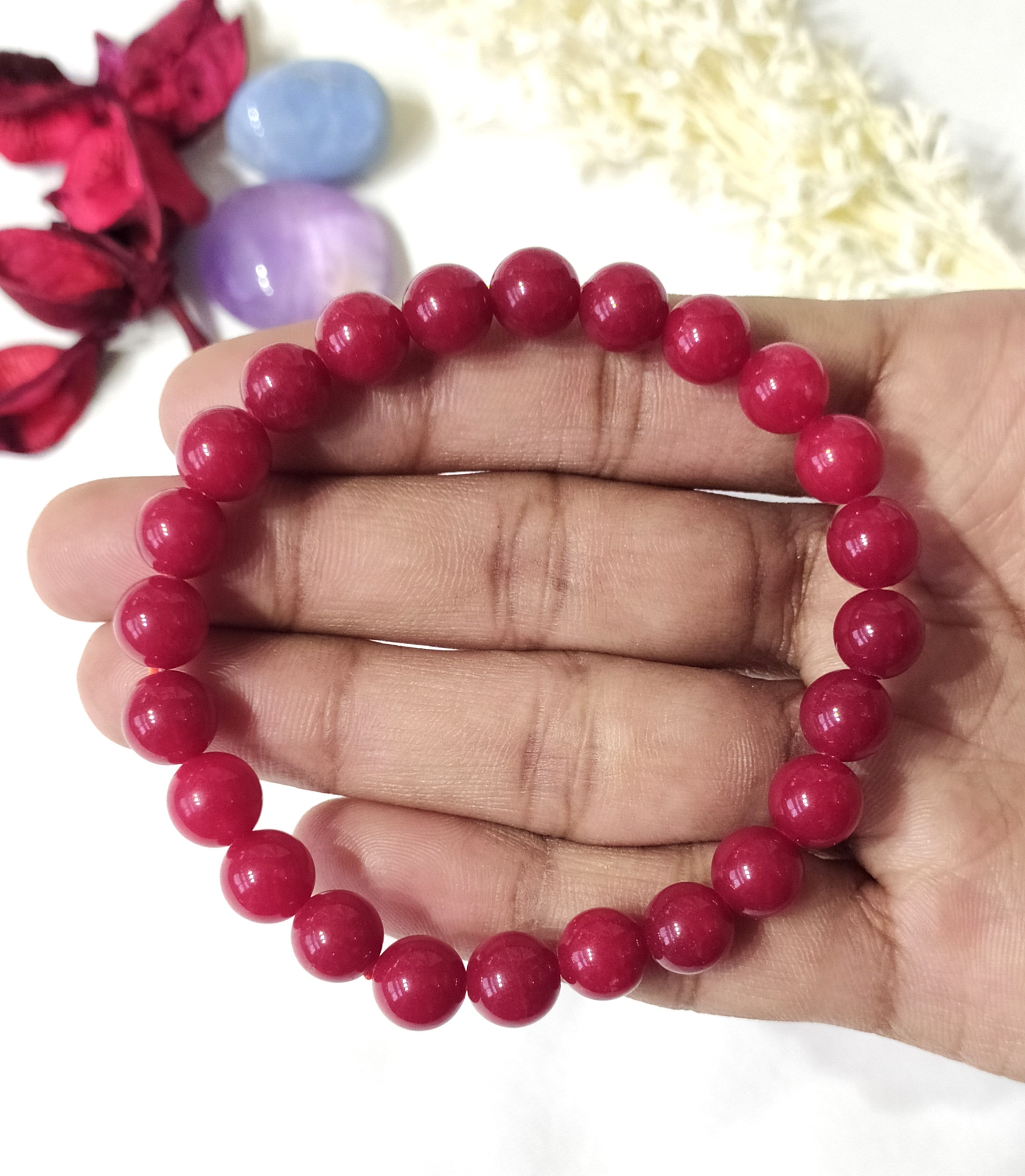 Red Coral Synthetic Bracelet. DestGlow