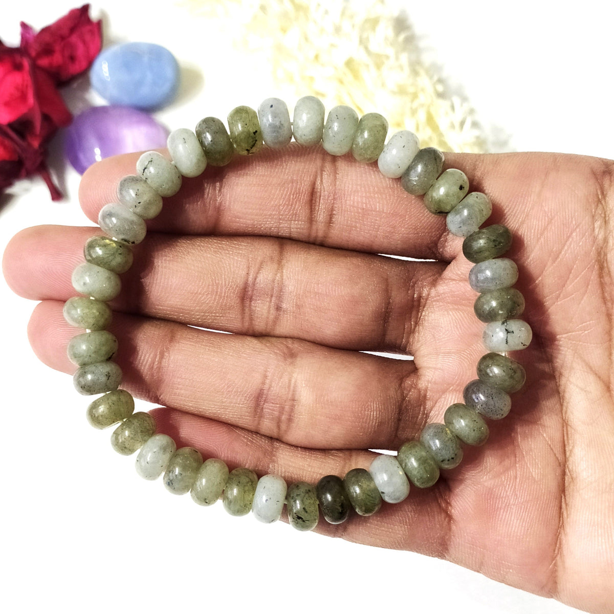 Rondelle Beads Labradorite Bracelets, Healing Crystal Bracelets. DestGlow