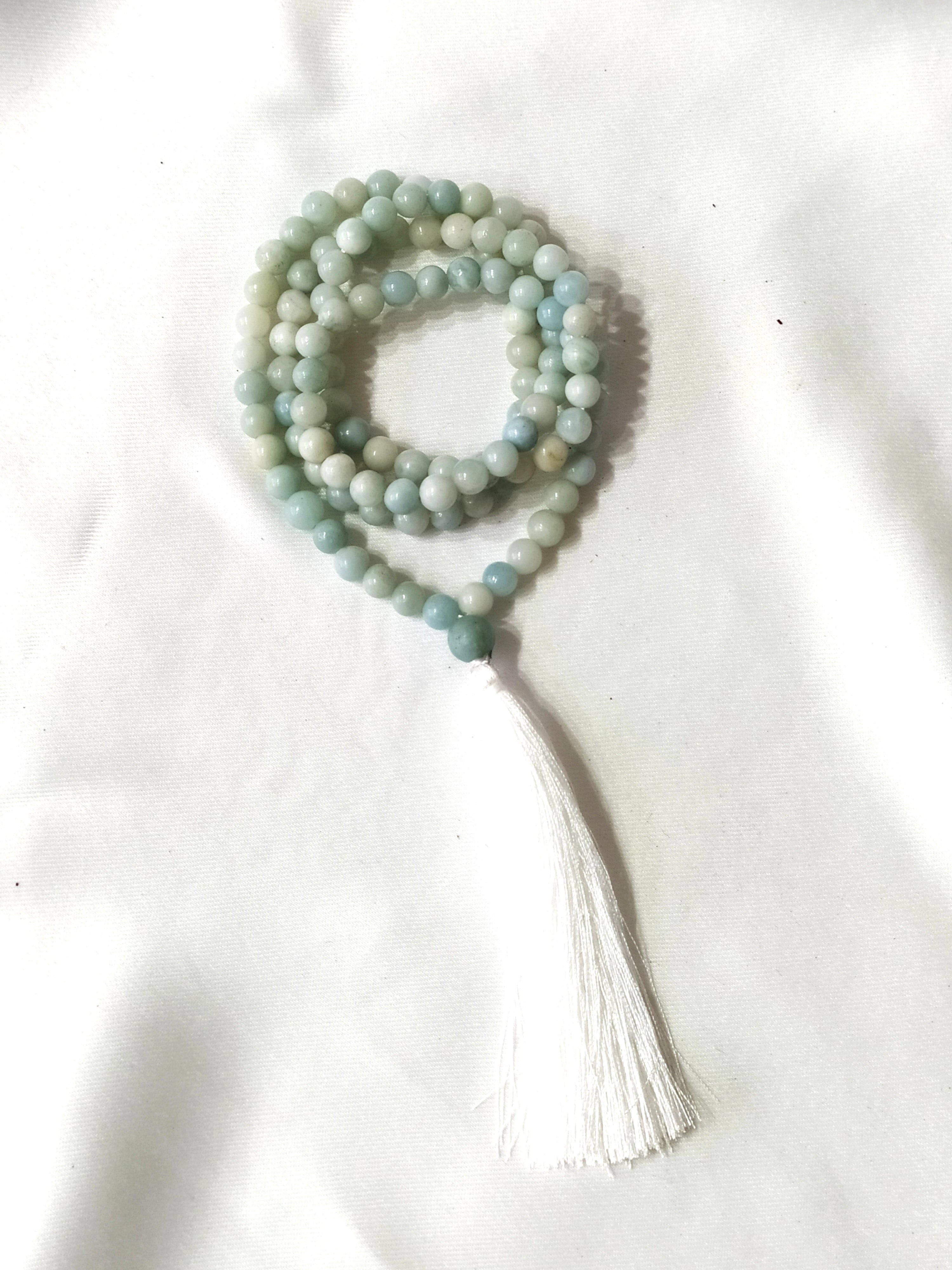 Amazonite Gemstone Mala, 108 Prayer Bead Mala