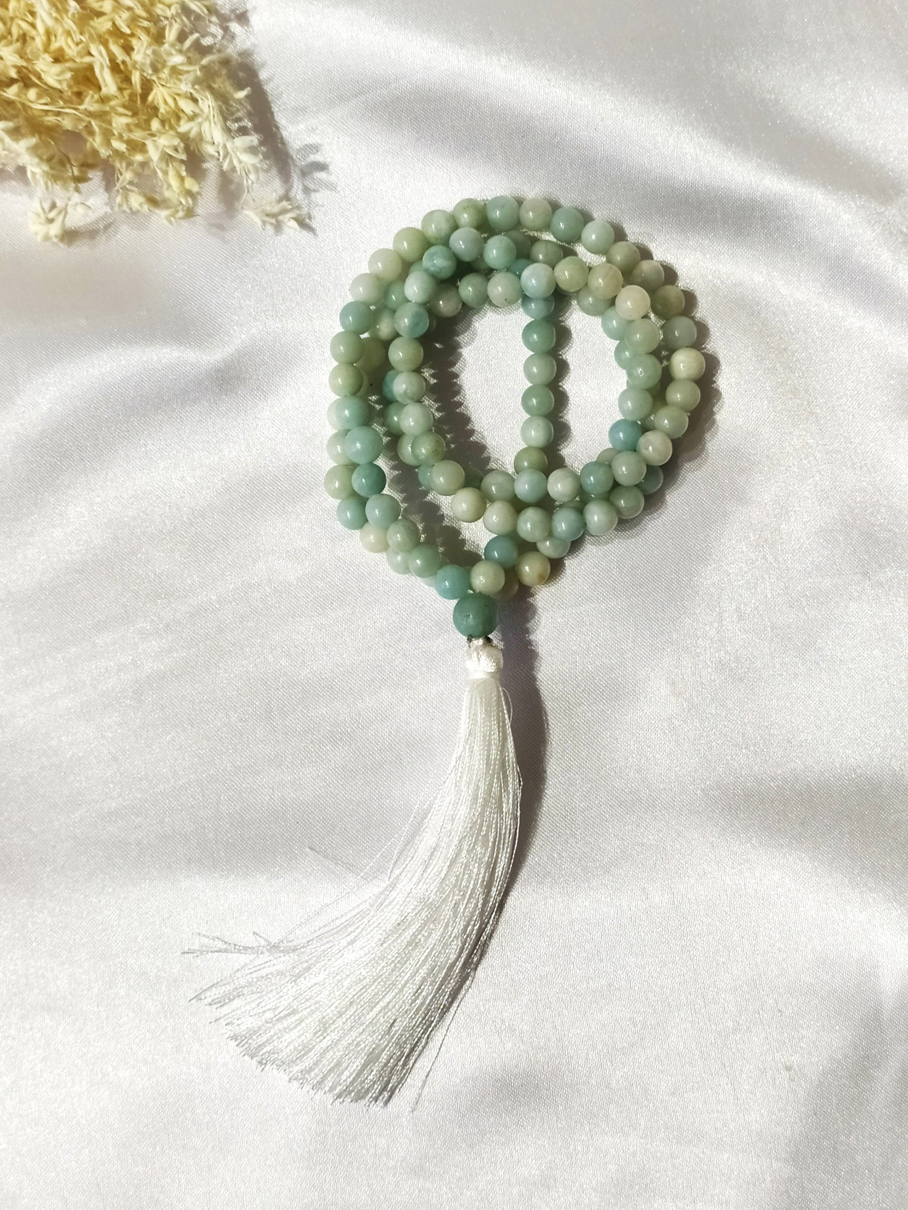 Amazonite Gemstone Mala, 108 Prayer Bead Mala