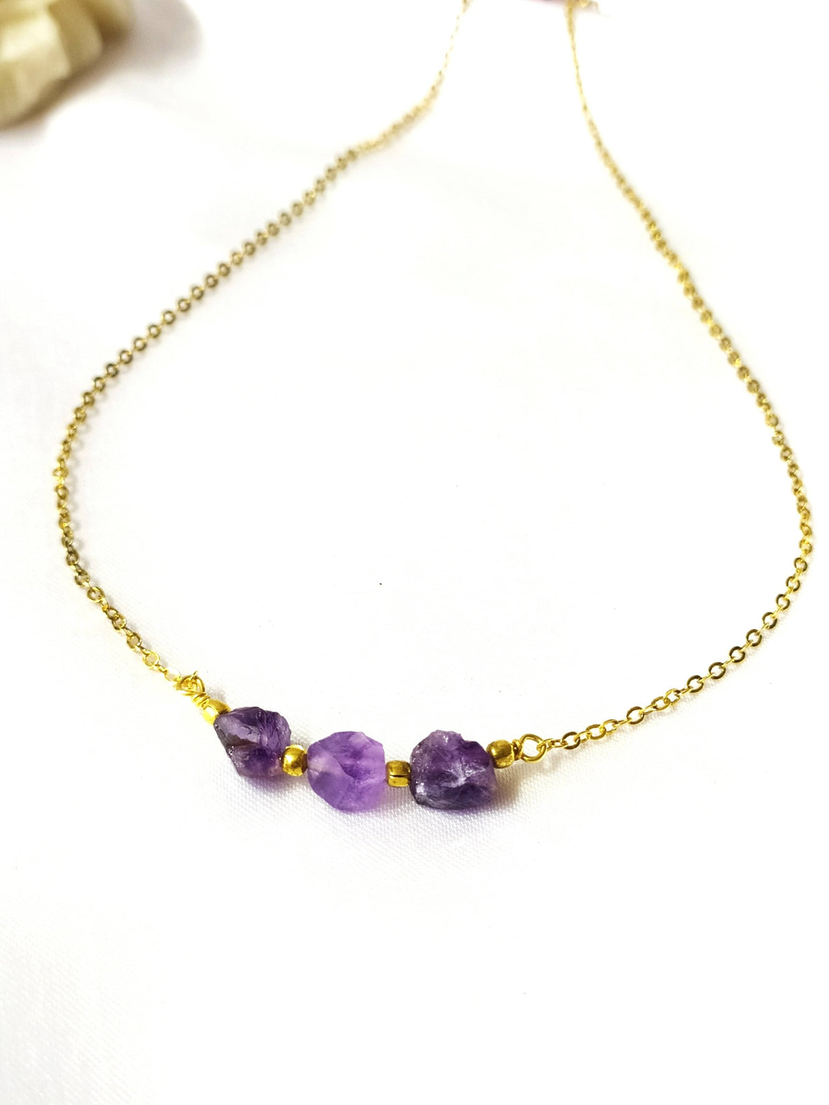 Raw Amethyst Crystal Necklace, Raw Amethyst Necklace DestGlow