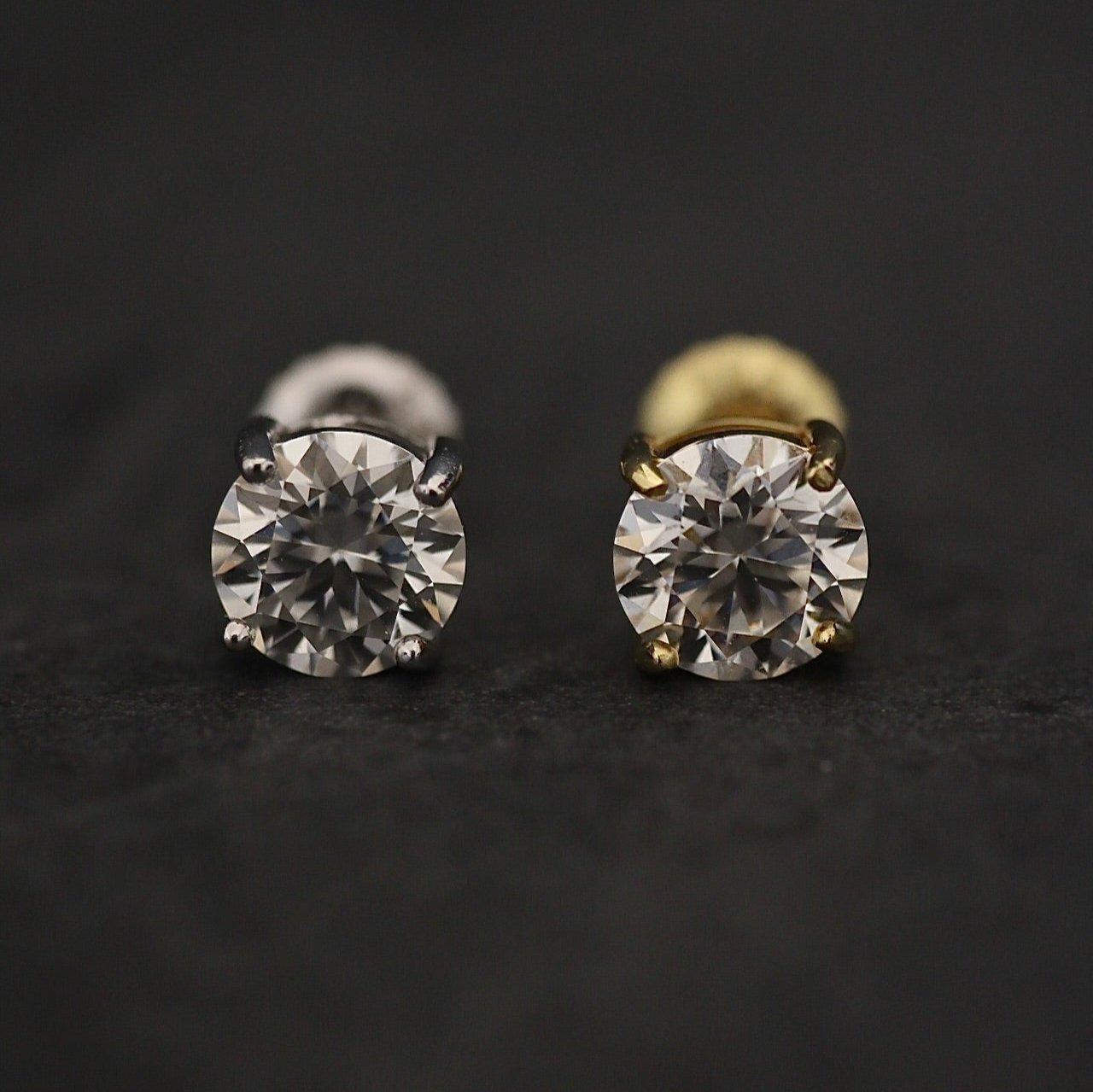 Moissanite Round Cut Stud Earrings by Jayco Jewelry