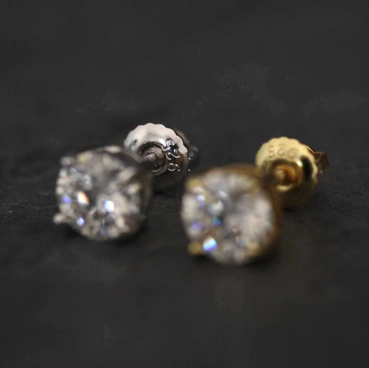 Moissanite Round Cut Stud Earrings