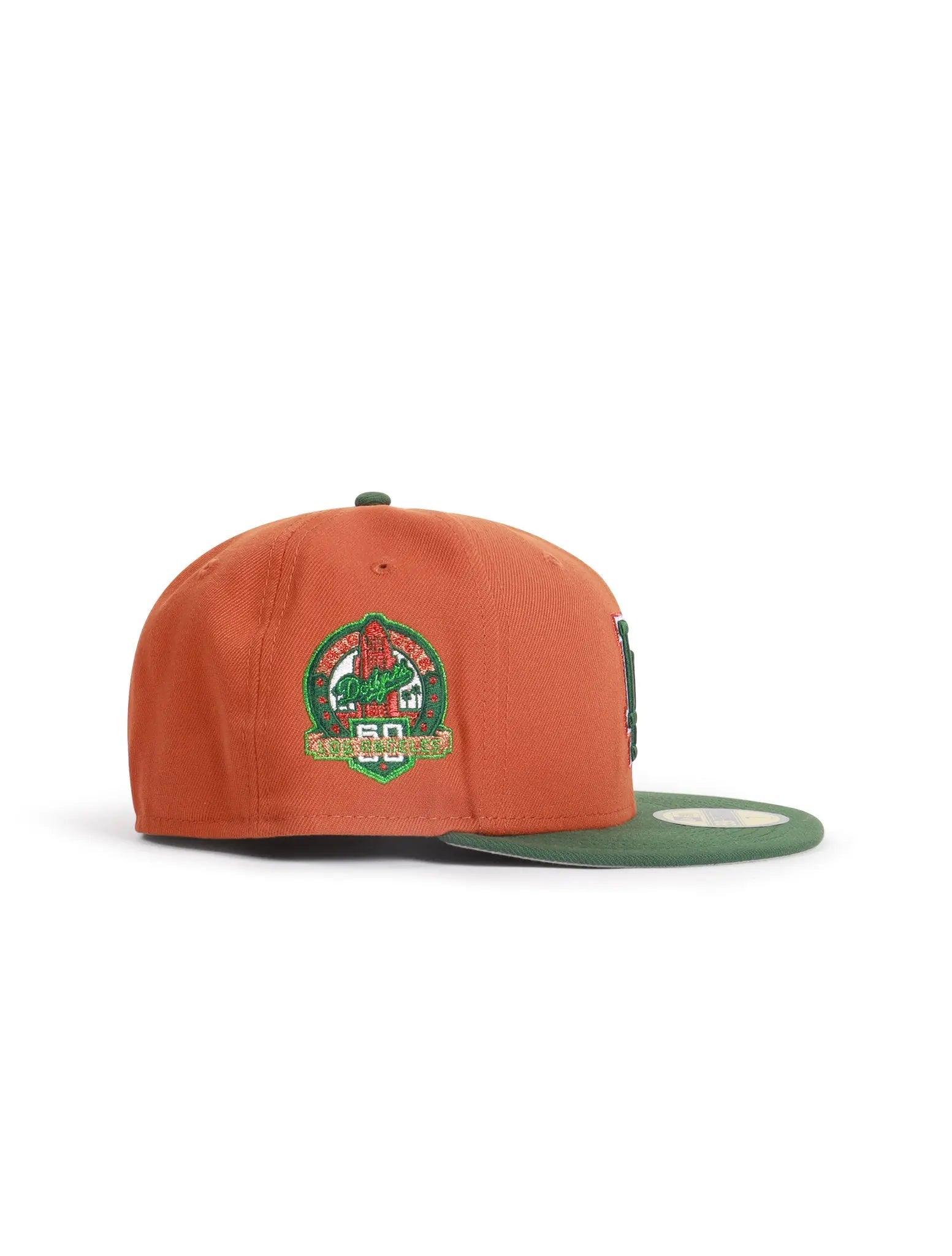 New Era 5950 La Dodgers Los Angeles 60Th Anniversary Hat - Orange/Green by Denim Exchange