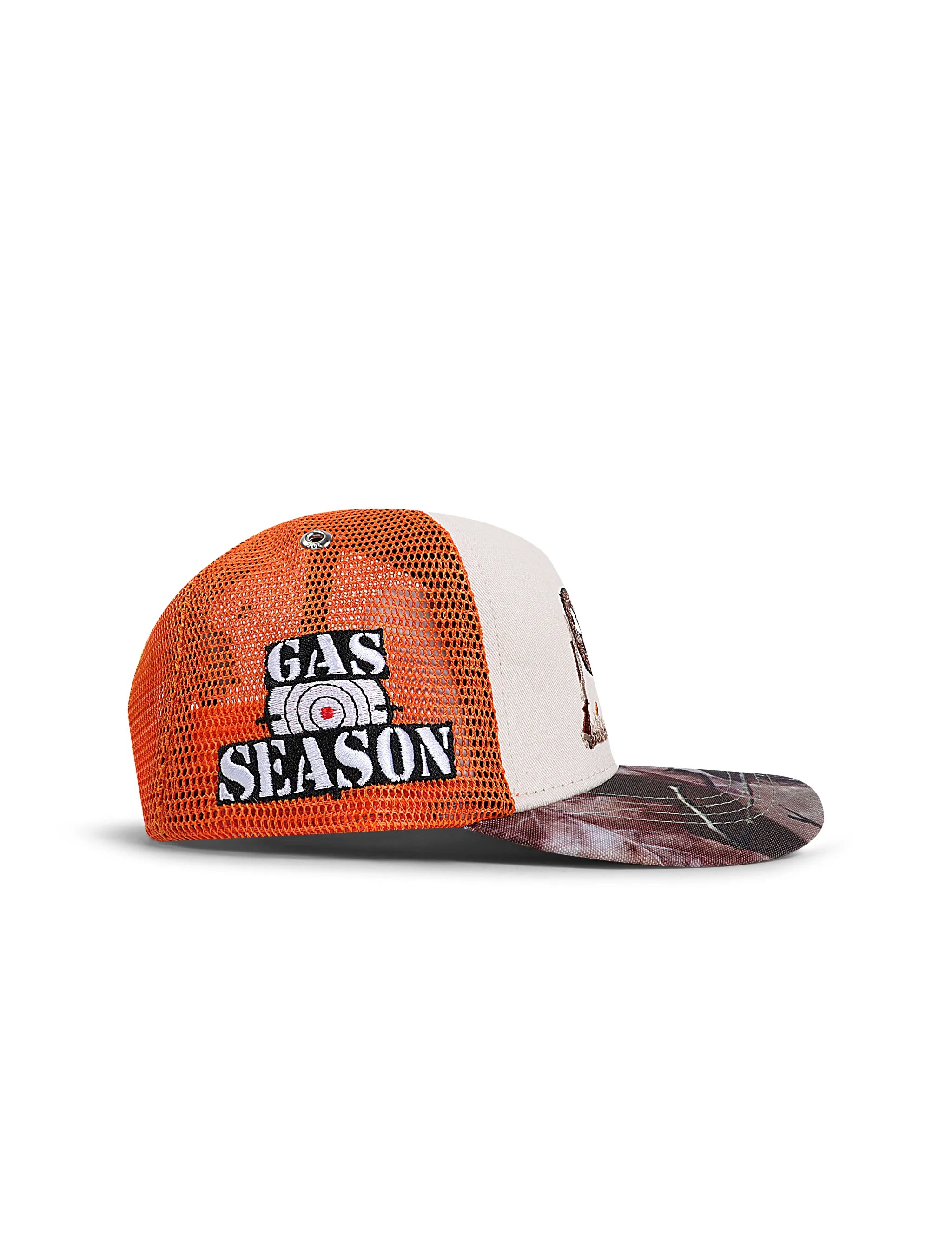 GasNYC Gas Season Trucker Hat -Cream/Orange by Denim Exchange